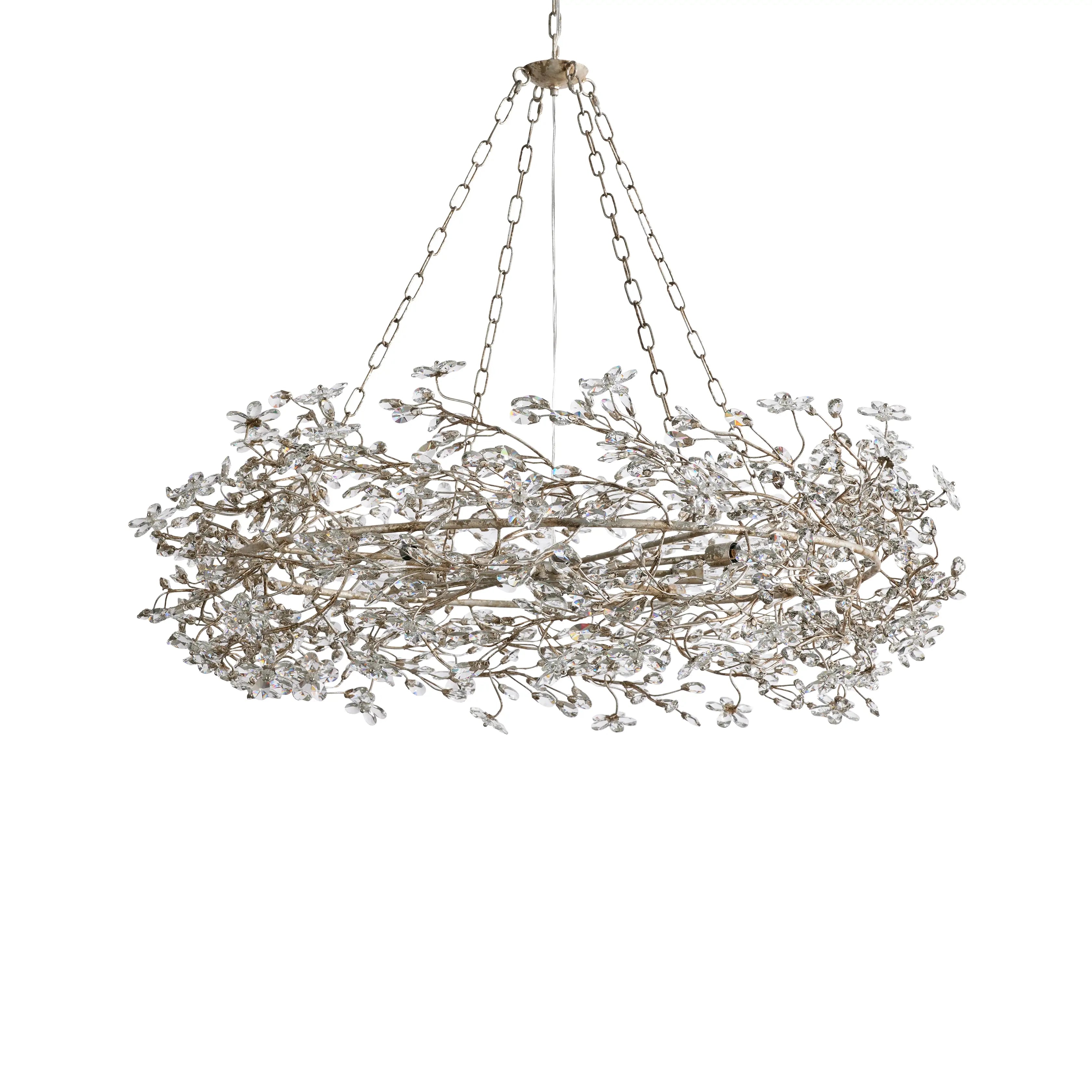 Fiore Crown Chandelier - 39/48/60 Inch Modern Crystal Ceiling Light Fixture for Dining Room, Living Room & Bedroom | Elegant Home Decor Lighting