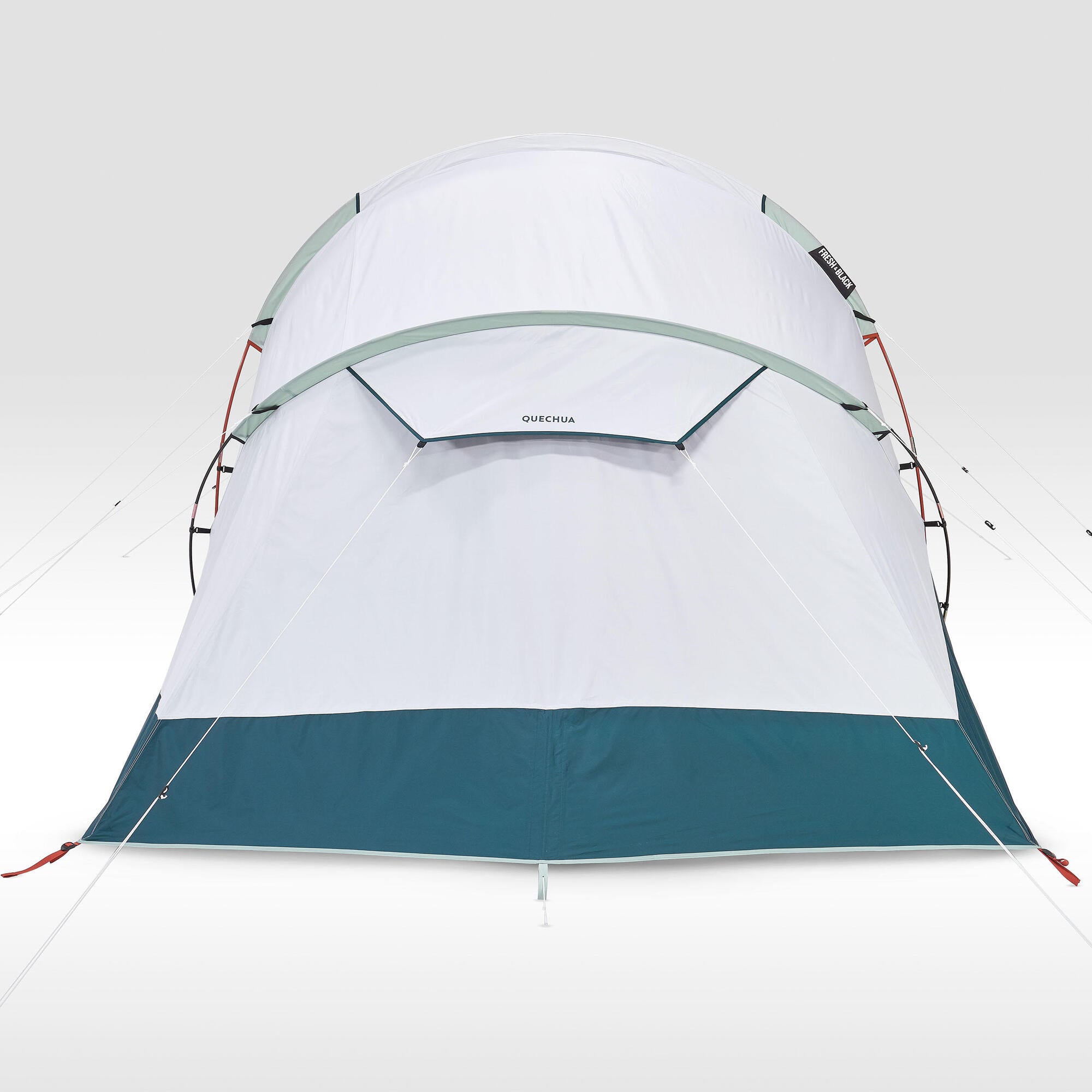 Quechua Arpenaz Fresh & Black Waterproof 4-Person 2-Room Family Camping Tent - Lightweight & Breathable for Outdoor Adventures, Hiking, and Backyard Camping