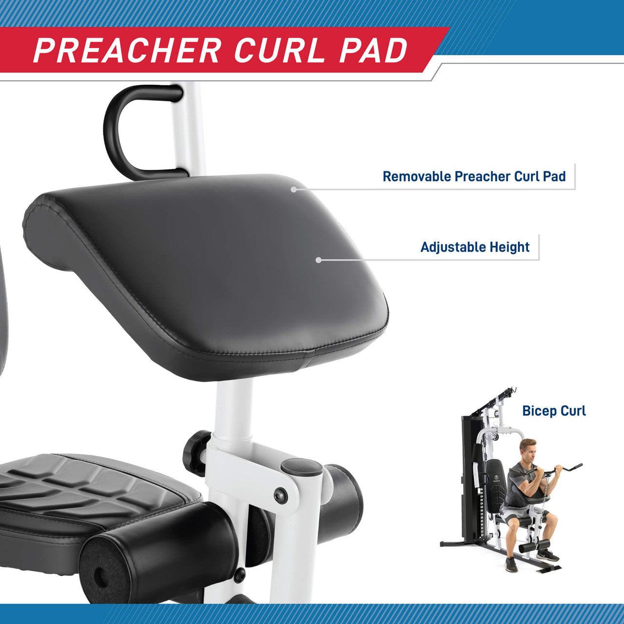 Marcy 150lbs Home Gym System MWM-8147 - Strength Training Equipment for Full Body Workout at Home | Perfect for Small Spaces & Home Fitness