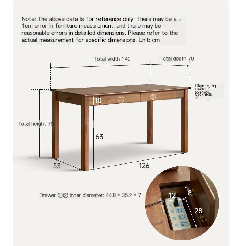 Premium Solid Wood Office Desk - Black Walnut, Oak & Ash Options | Modern Home Office & Executive Workspace Furniture