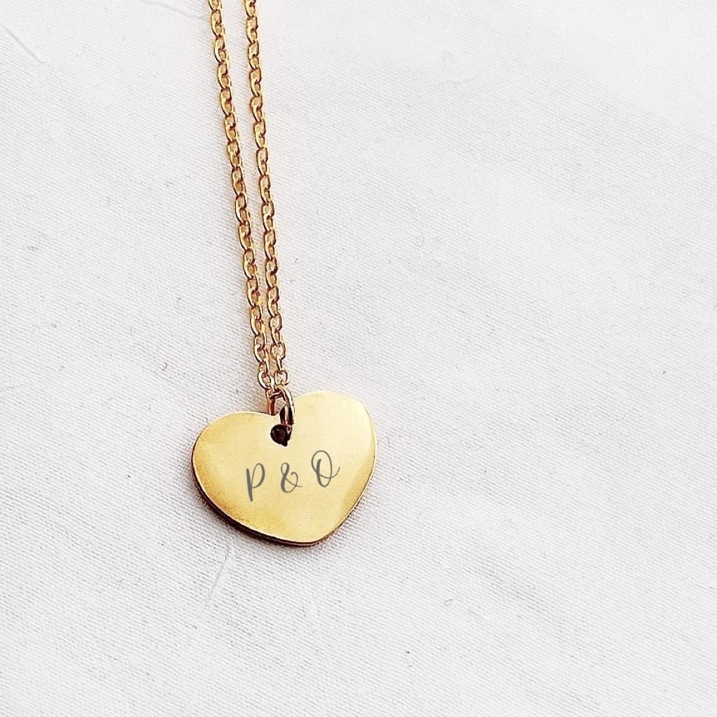 Personalized Engraved Heart Necklace for Women - Custom Name & Date Charm Pendant - Romantic Gift for Anniversary, Valentine's Day & Mother's Day