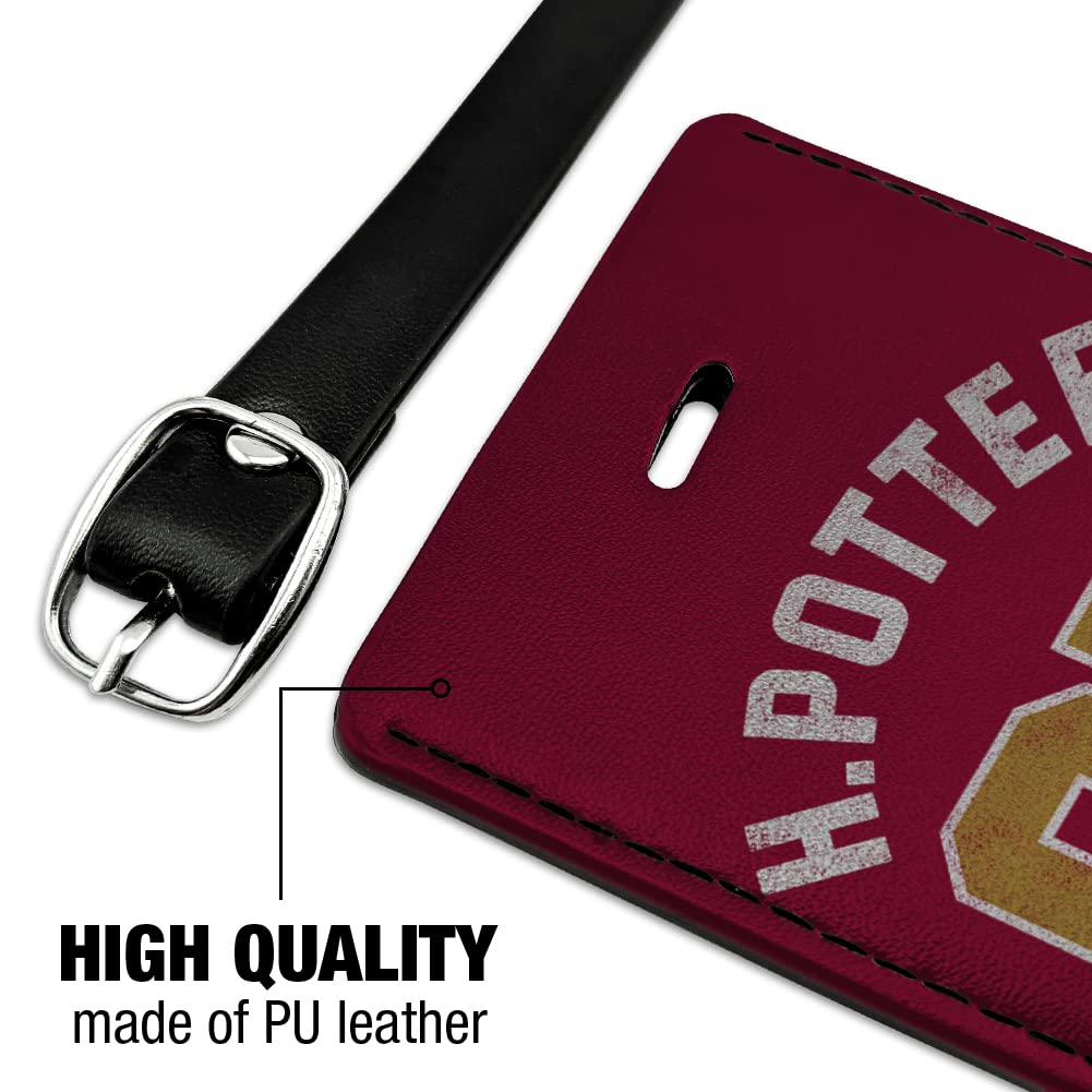 Harry Potter Inspired Leather Luggage Tag - Personalized Rectangle Carry-On ID Tag for Suitcases & Bags - Perfect for Travel, Business Trips & Harry Potter Fans
