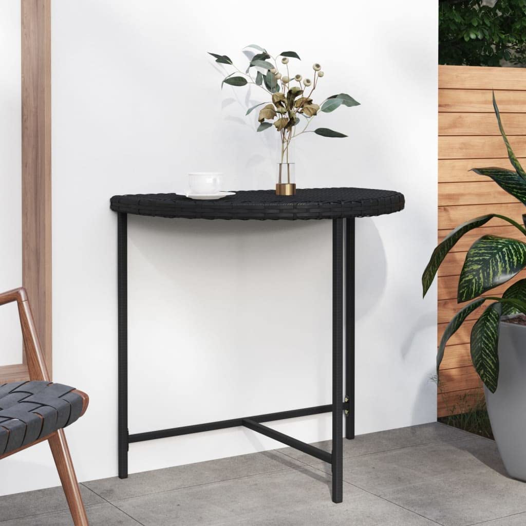 Black Poly Rattan Outdoor Dining Table 31.5