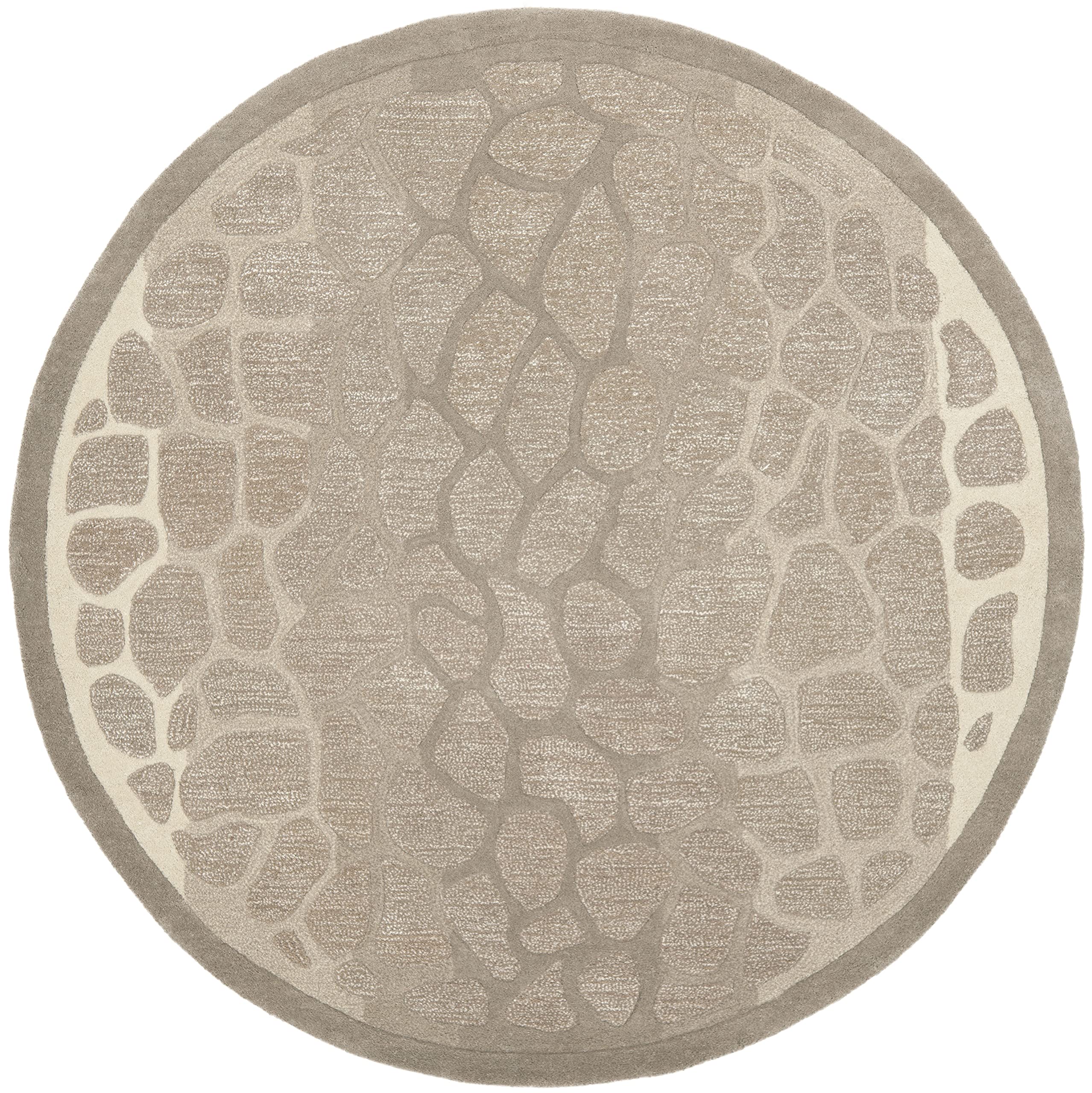 MARTHA STEWART x SAFAVIEH 6-Foot Round Beige Handmade Wool & Viscose Area Rug MSR3615B - Perfect for Living Room, Bedroom, or Dining Room Decor