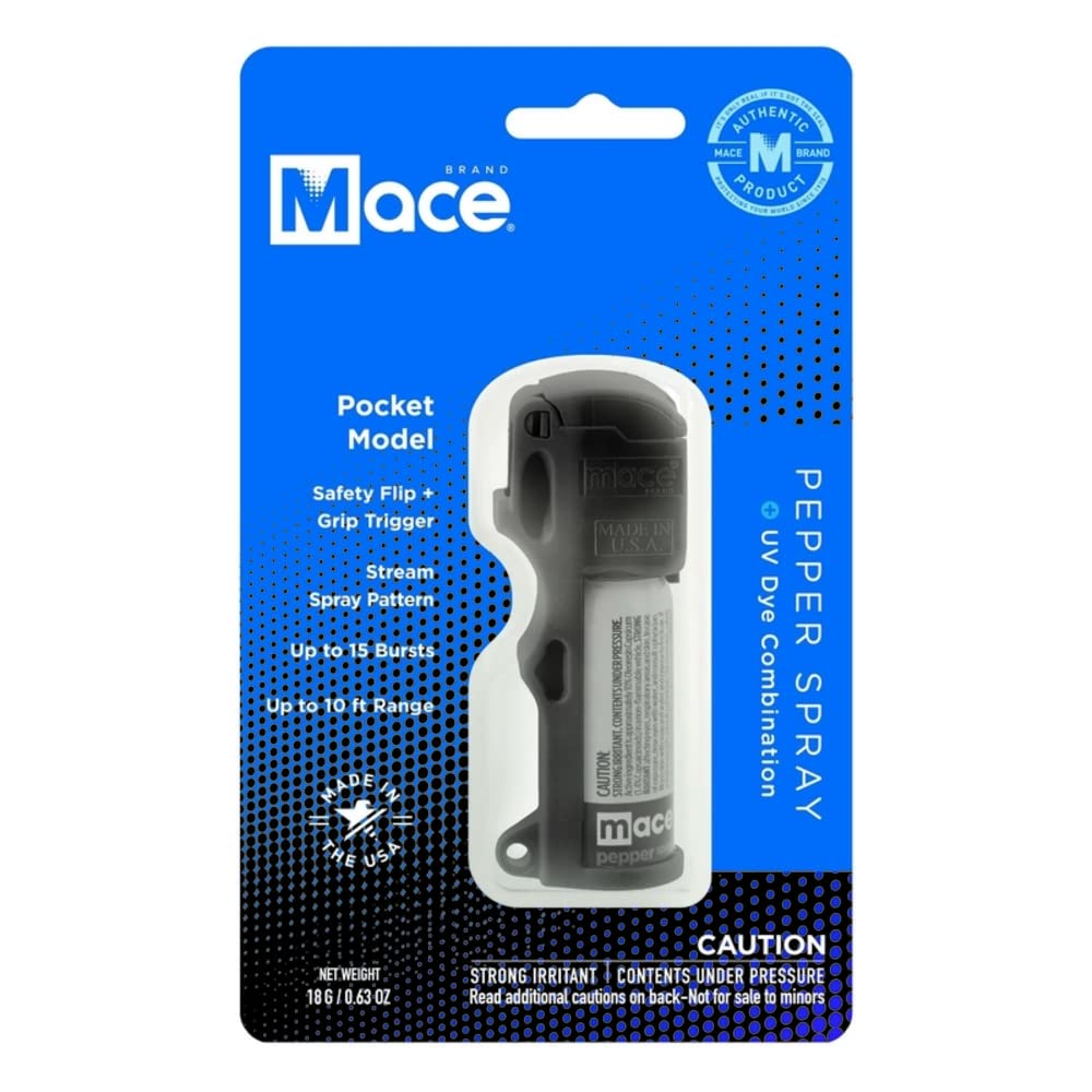 Mace Sport Black Aluminum/Plastic Pepper Spray (6-Pack) - Self Defense Protection for Jogging, Hiking & Outdoor Safety