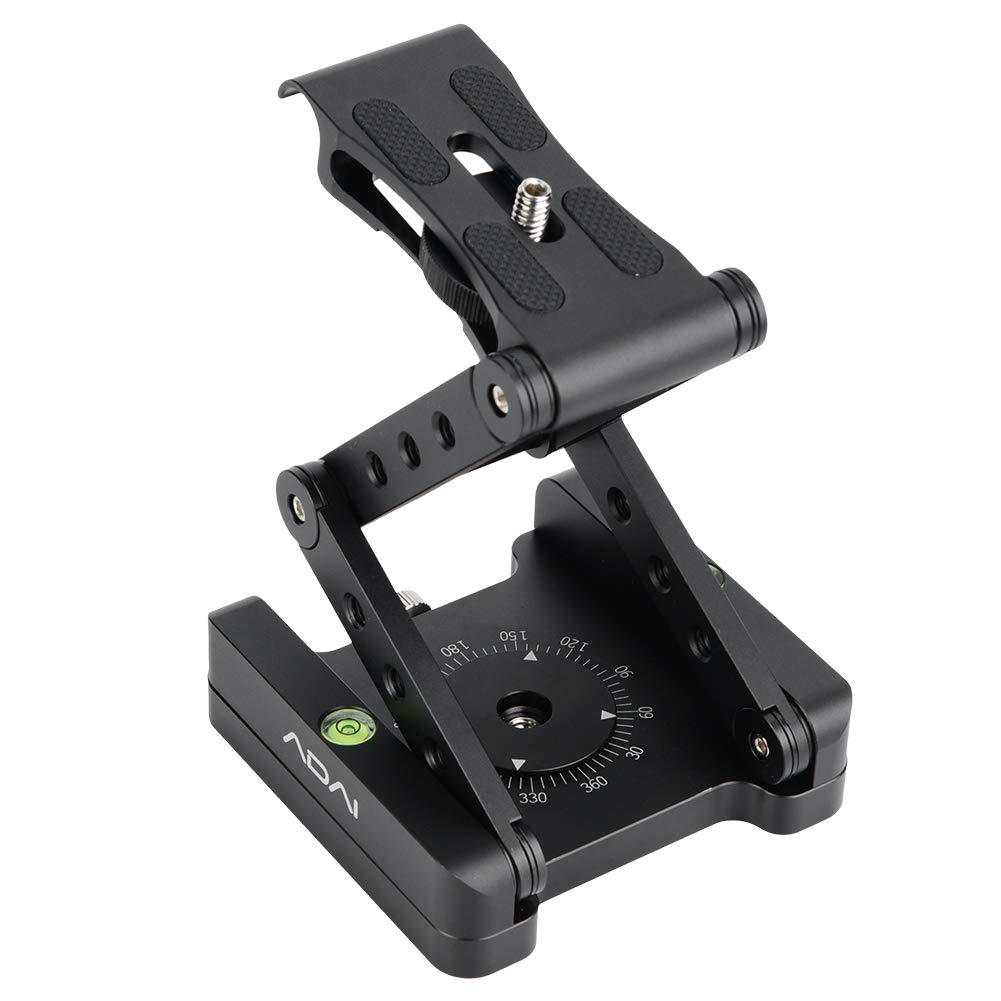 Z Flex Tilt Head - Z Type Folding Tripod Pan Head with Quick Release Plate for DSLR Camera, Stabilizer & Slide Rail - Compact Desktop Ballhead (Black) - Perfect for Photography, Videography & Travel Shooting