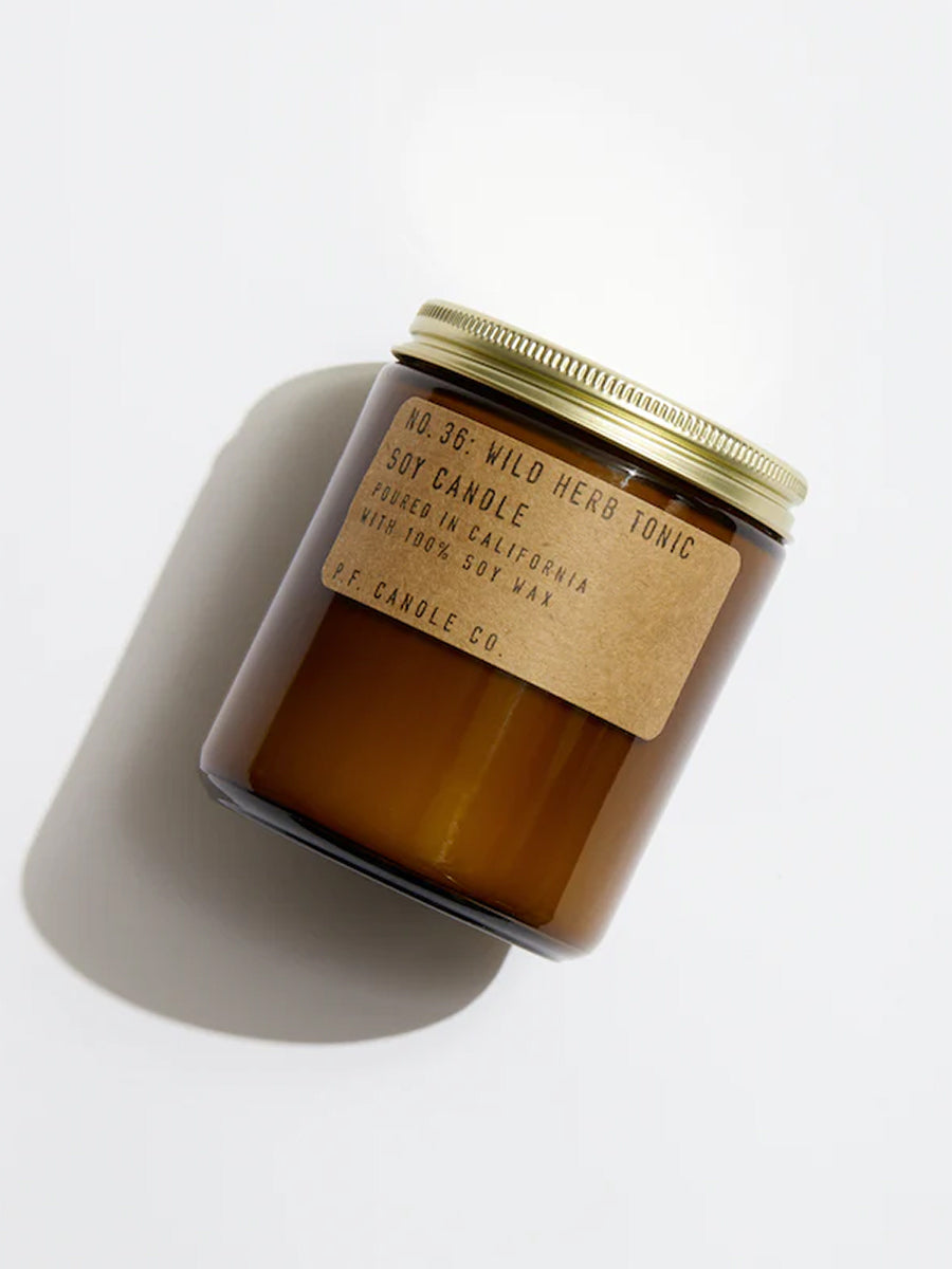 P.F. Candle Co 7.2oz Soy Candle - Wild Herb Tonic Scent | Natural Soy Wax, Long-Lasting Fragrance | Perfect for Relaxation, Aromatherapy & Home Decor