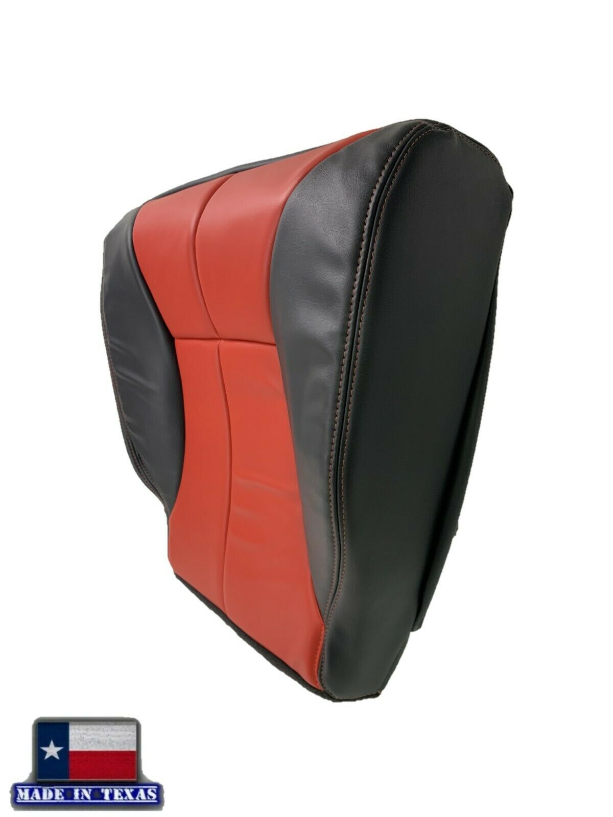 1998-2002 Dodge Ram 1500 2500 3500 Custom Agate Dark Gray & Red Leather Seat Covers with Red Stitching - Perfect for Truck Upgrades & Off-Road Adventures