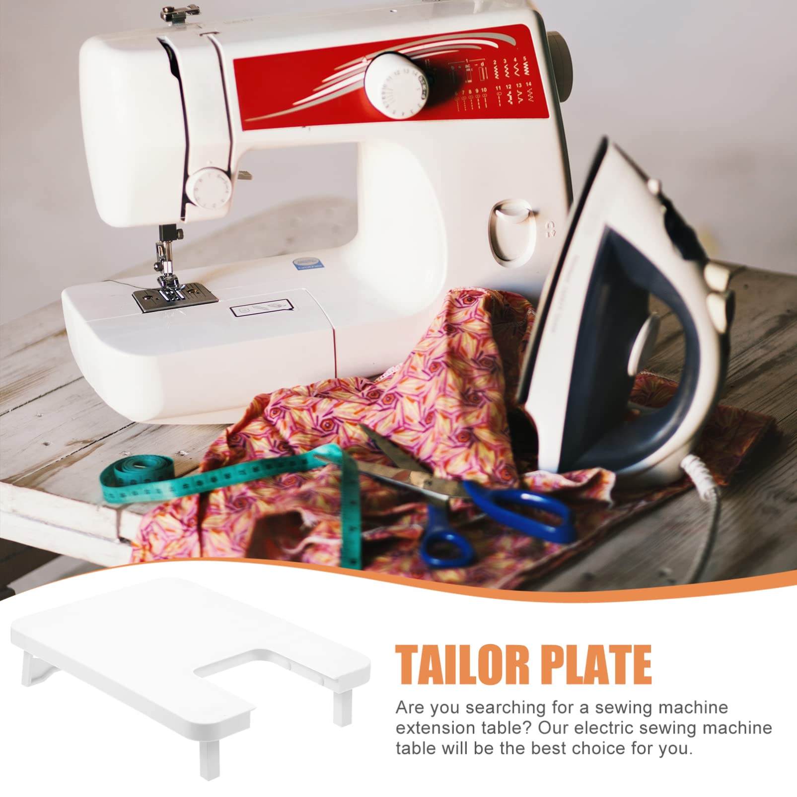Wakauto 1pc ABS White Sewing Machine Extension Board - Expandable Sewing Development Board for Home DIY, Quilting & Crafting - Perfect for Electric Mini Sewing Tables & Stitching Machine Accessories
