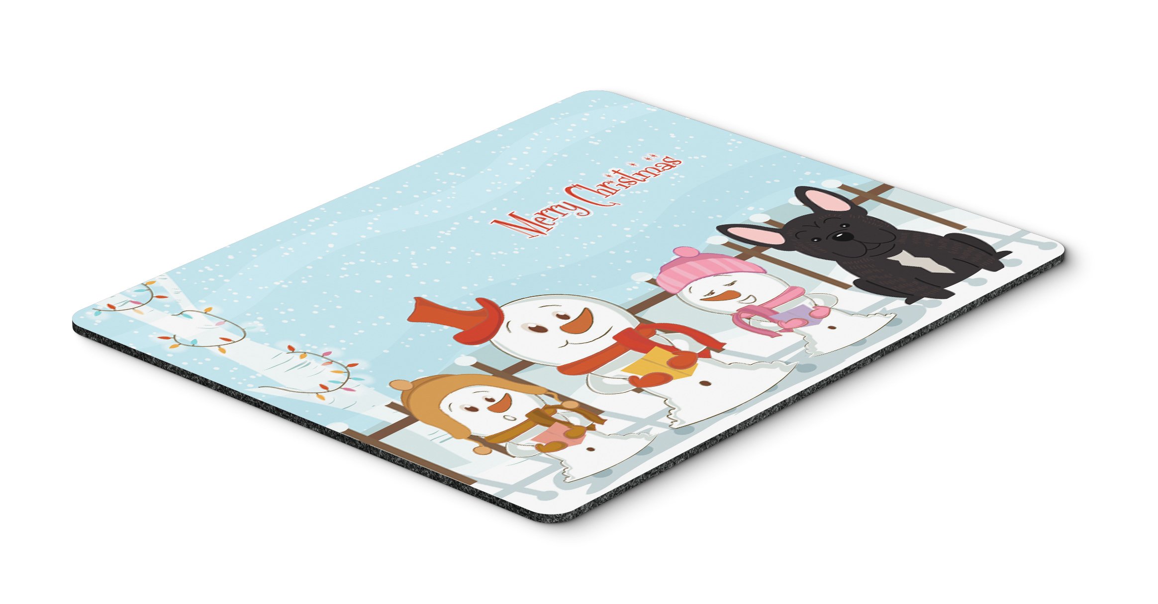 Caroline's Treasures BB2340MP Merry Christmas Carolers French Bulldog Brindle Mouse Pad - Non-Slip Large Desk Mat for Home Office, Gaming & Computer Use | Washable Mousepad for Laptop & PC | Perfect Holiday Gift & Decorative Trivet for Christmas
