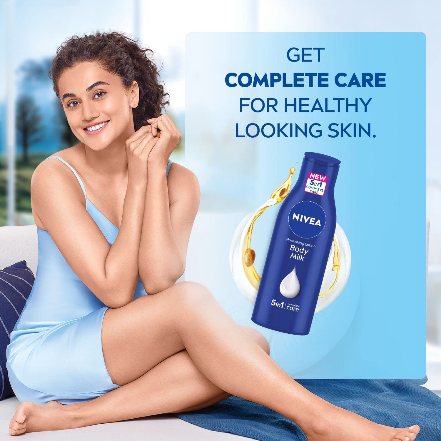 NIVEA Travel Size Body Lotion & Shower Gel Combo - 4.2oz Body Milk & 4.4oz Frangipani Oil Body Wash - Perfect for Gym, Travel & On-the-Go Hydration