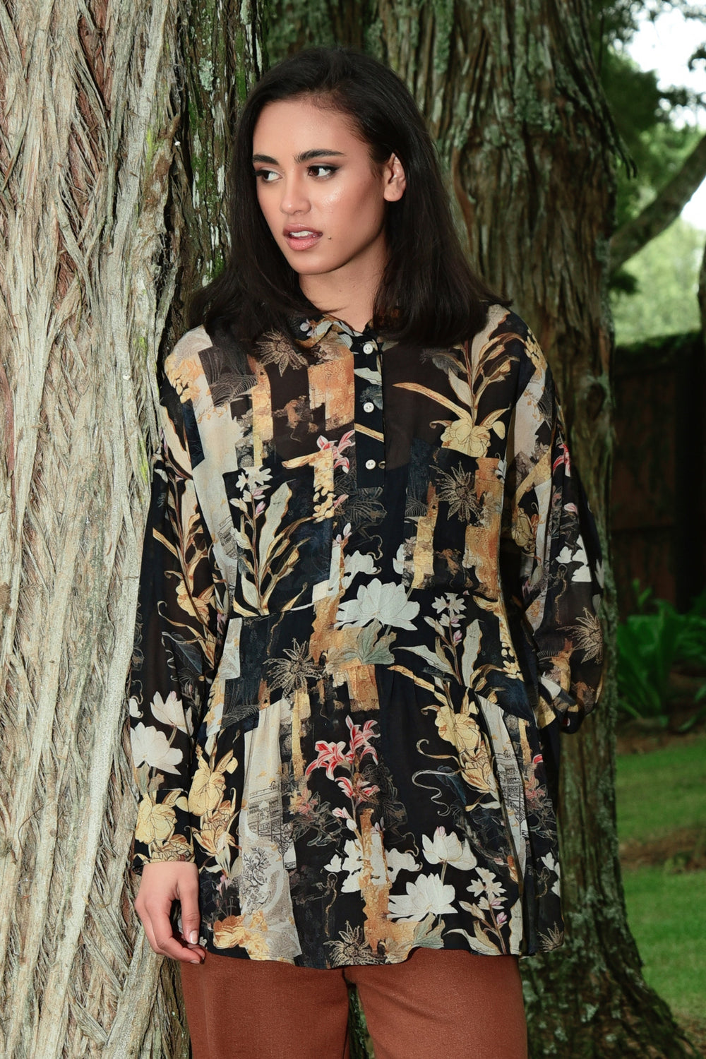 Floral Long Sleeve Button Up Shirt for Women - Elegant Blouse with Button Through Design - Perfect for Office, Date Night & Spring Outfits