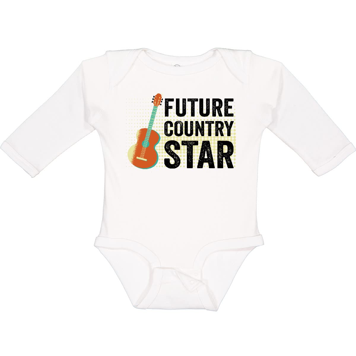 Inktastic Guitar Music Future Country Star Long Sleeve Baby Bodysuit - Perfect for Concerts, Music Festivals & Country-Themed Photoshoots