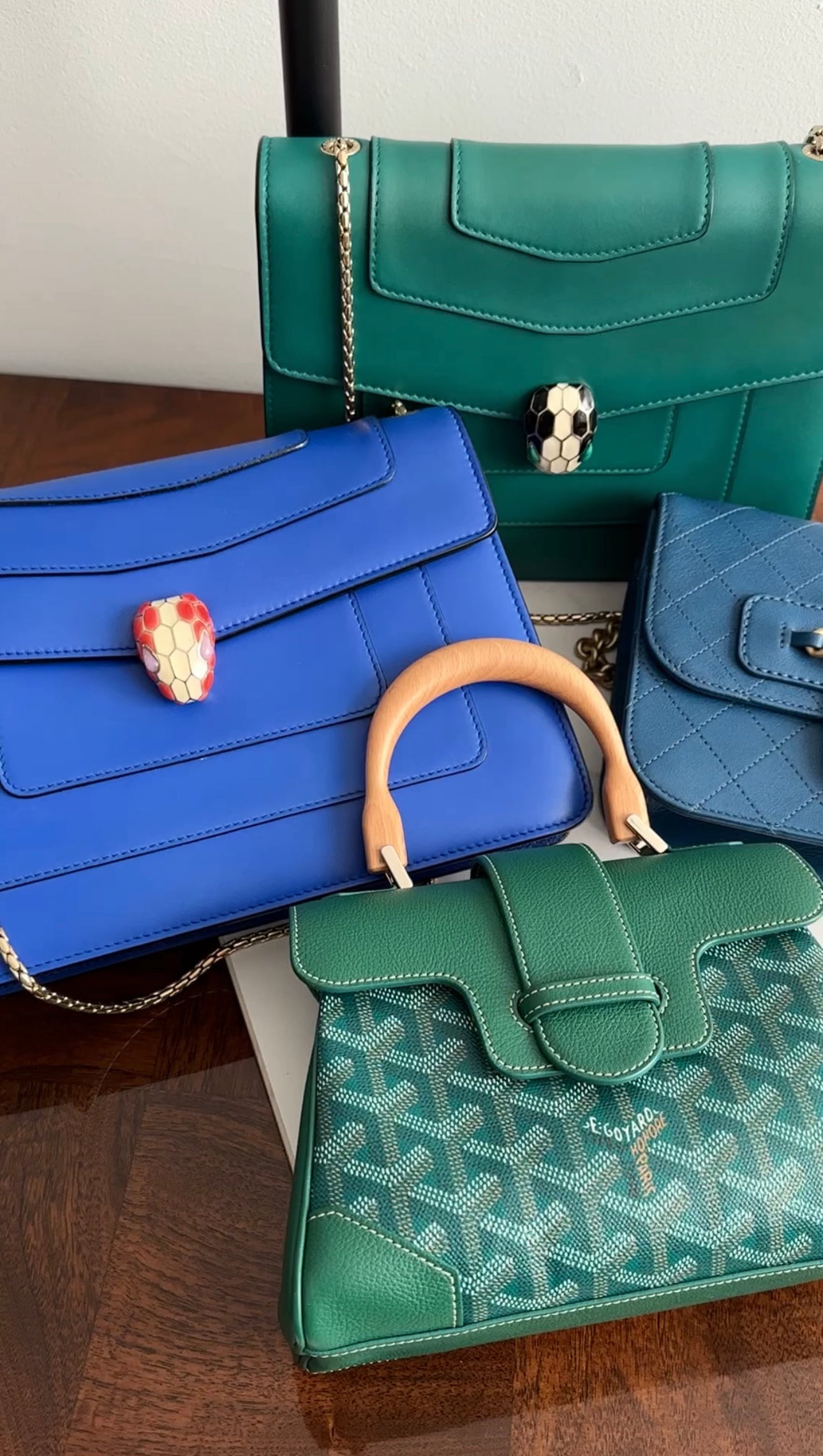 Bvlgari Serpenti Forever Flap Bag in Cobalt Blue Leather - Luxury Designer Handbag for Women, Perfect for Evening Events & Special Occasions
