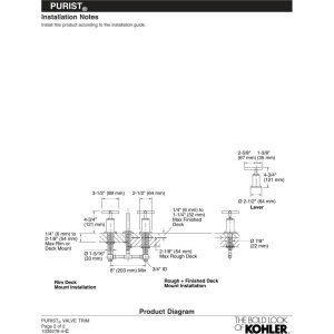 KOHLER K-T14429-3-CP Purist High-Flow Bath Valve Trim - Wall Mount for Bath or Deck - Polished Chrome Finish - Perfect for Modern Bathrooms & Spa-Like Showers