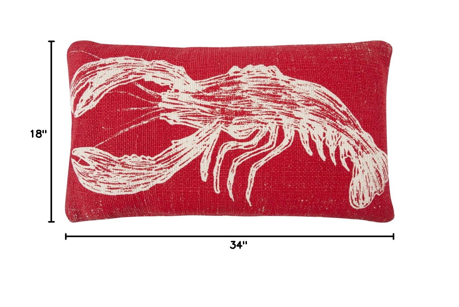 Thomas Paul Lobster Sketch Throw Pillow - 18x34 Inch Coastal Home Decor, Nautical Living Room Accent for Sofa, Bed & Boat Cabin