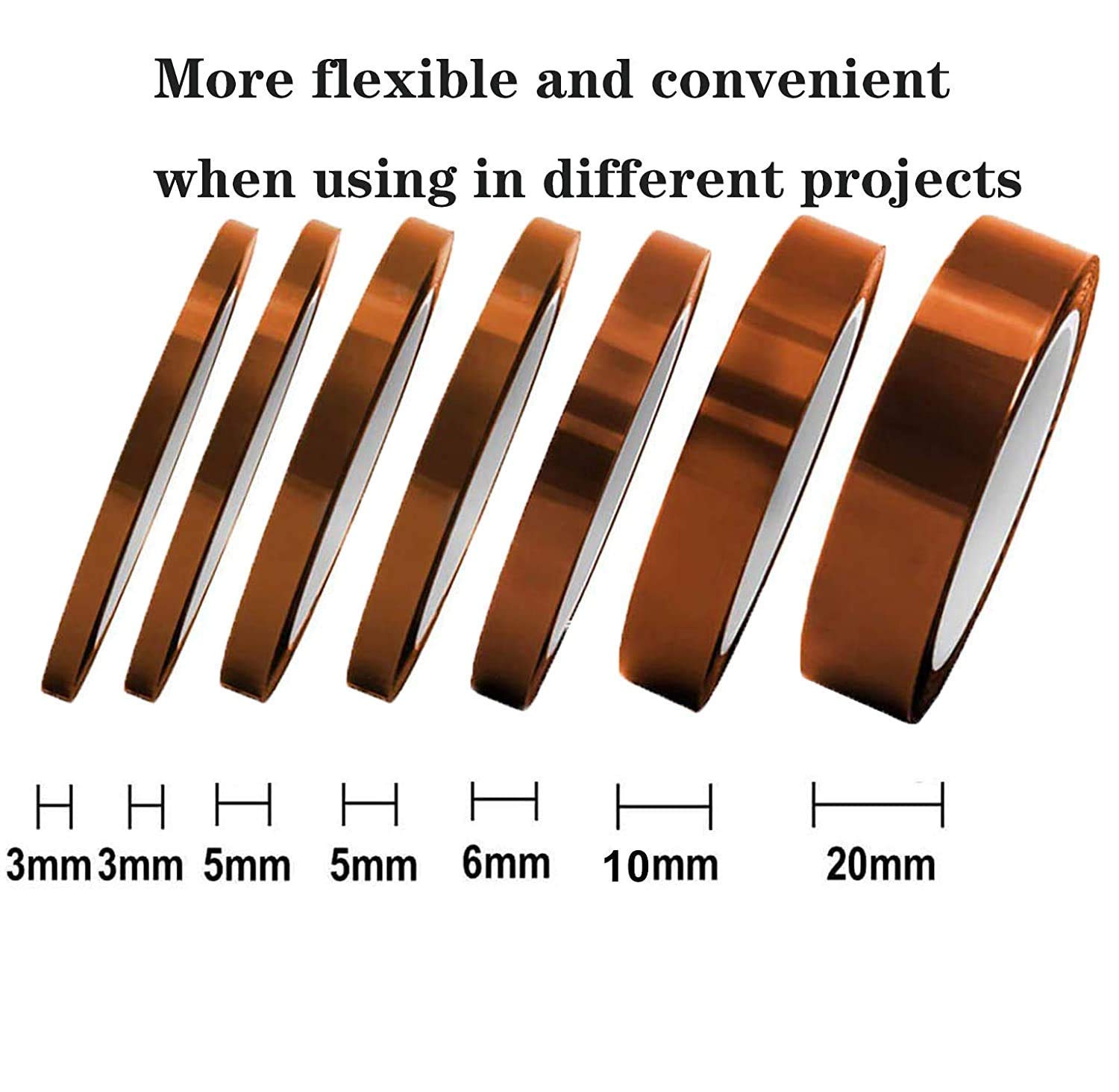 High Temperature Resistant Tape - 7 Pack Multi-Sized Heat Resistant Tapes (1/8