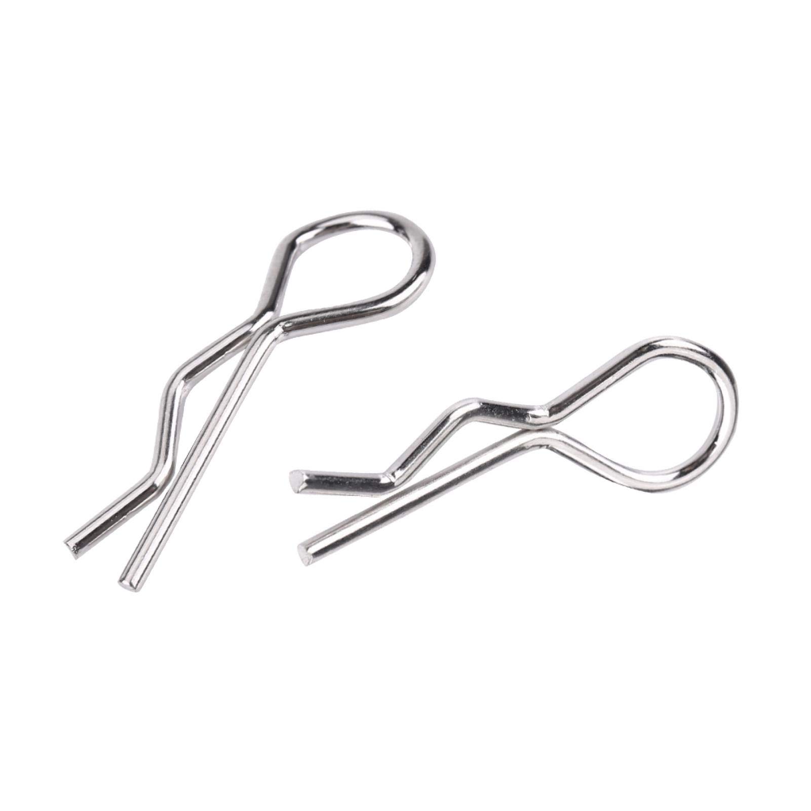 50PCS Stainless Steel RC Body Clips Pins - 1/10 1/12 1/16 Scale Metal RC Car Body Fasteners for RC Cars, Trucks & Crawlers - Durable Replacement Parts for Off-Road Racing & RC Hobby Enthusiasts