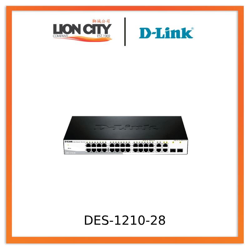 D-Link DES-1210-28 28-Port Fast Ethernet Smart Managed Switch - Ideal for Home & Office Network Setup