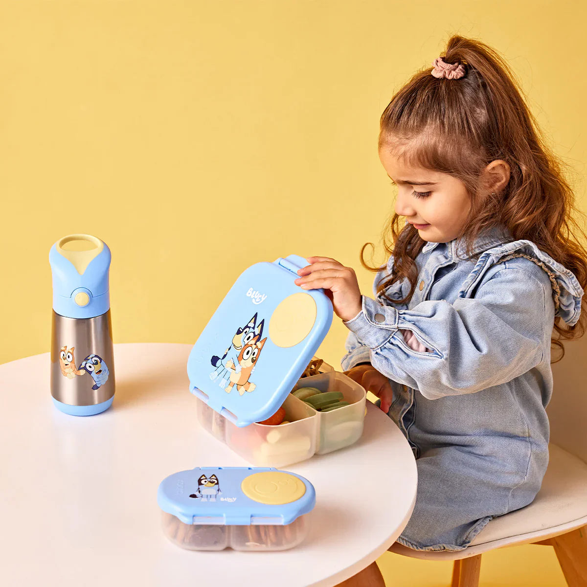 b.box MINI Lunch Box for Kids - Insulated, Leak-Proof & BPA-Free | Bluey Themed Lunch Container for School, Picnics & Travel (Blue)