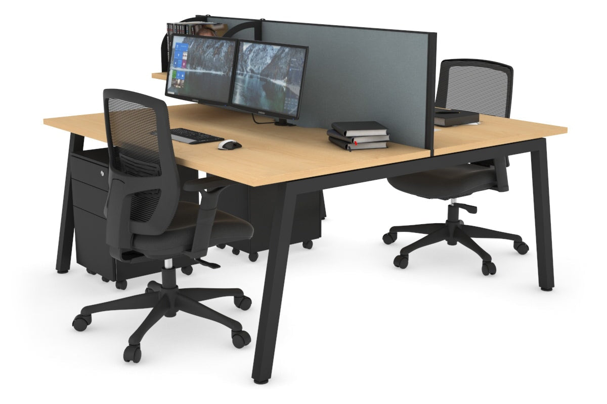 Quadro 2-Person Office Workstation Desk - 1600L x 800W with Cable Management - Perfect for Collaborative Workspaces & Home Offices