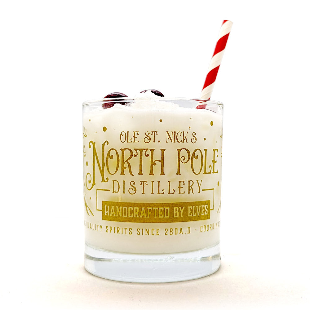 BarConic® Christmas Collection Glassware Set - 10oz North Pole Distillery Style for Holiday Cocktails & Party Drinks | Perfect for Christmas Celebrations, Festive Gatherings & Home Decor
