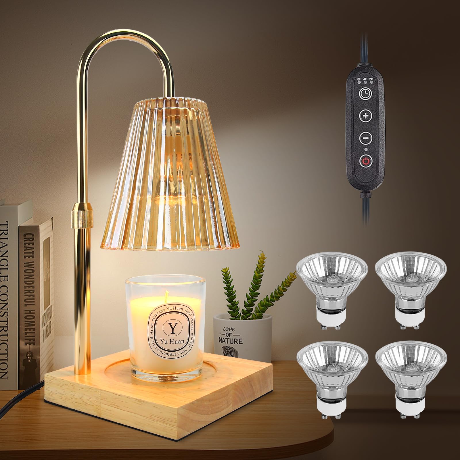 Upgraded Candle Warmer Lamp with Timer - Includes 4 Light Bulbs for Home, Office & Gifts | Perfect for Aromatherapy, Relaxation & Creating Cozy Atmosphere