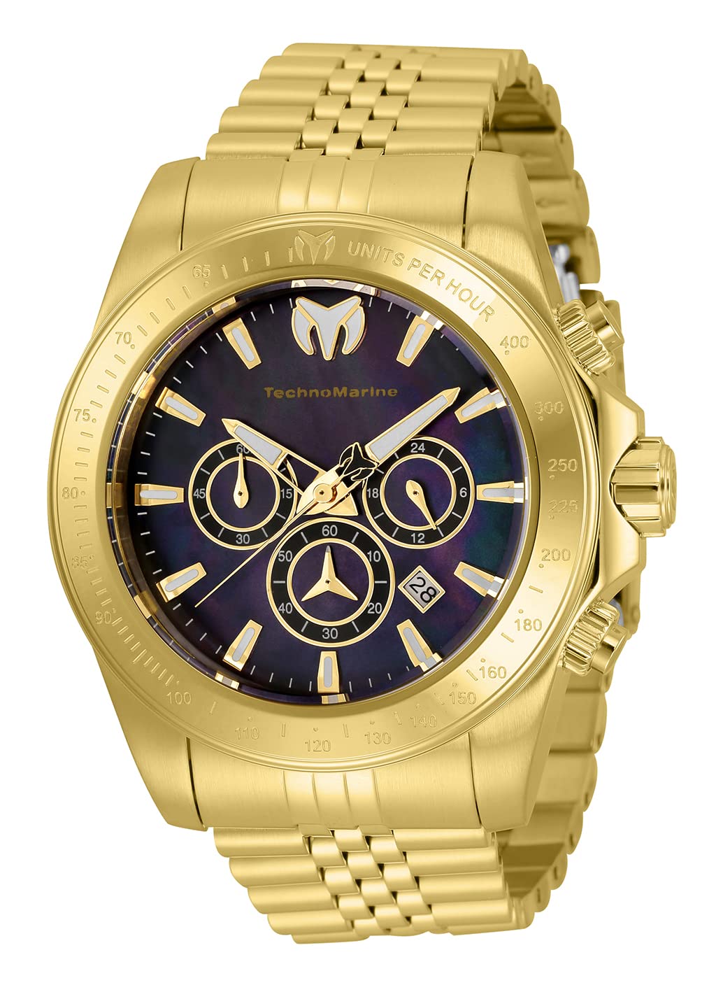 Technomarine Men's Manta Ray Quartz Watch - Gold Stainless Steel Strap, Water Resistant, Date Display (Model TM-220153) | Perfect for Business, Casual Wear & Outdoor Activities