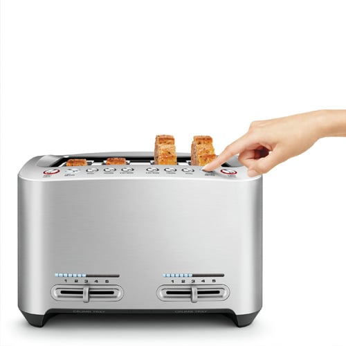 Breville BTA840BSS 4-Slice Smart Toaster - Stainless Steel, Die-Cast Construction - Perfect for Breakfast, Brunch & Family Meals