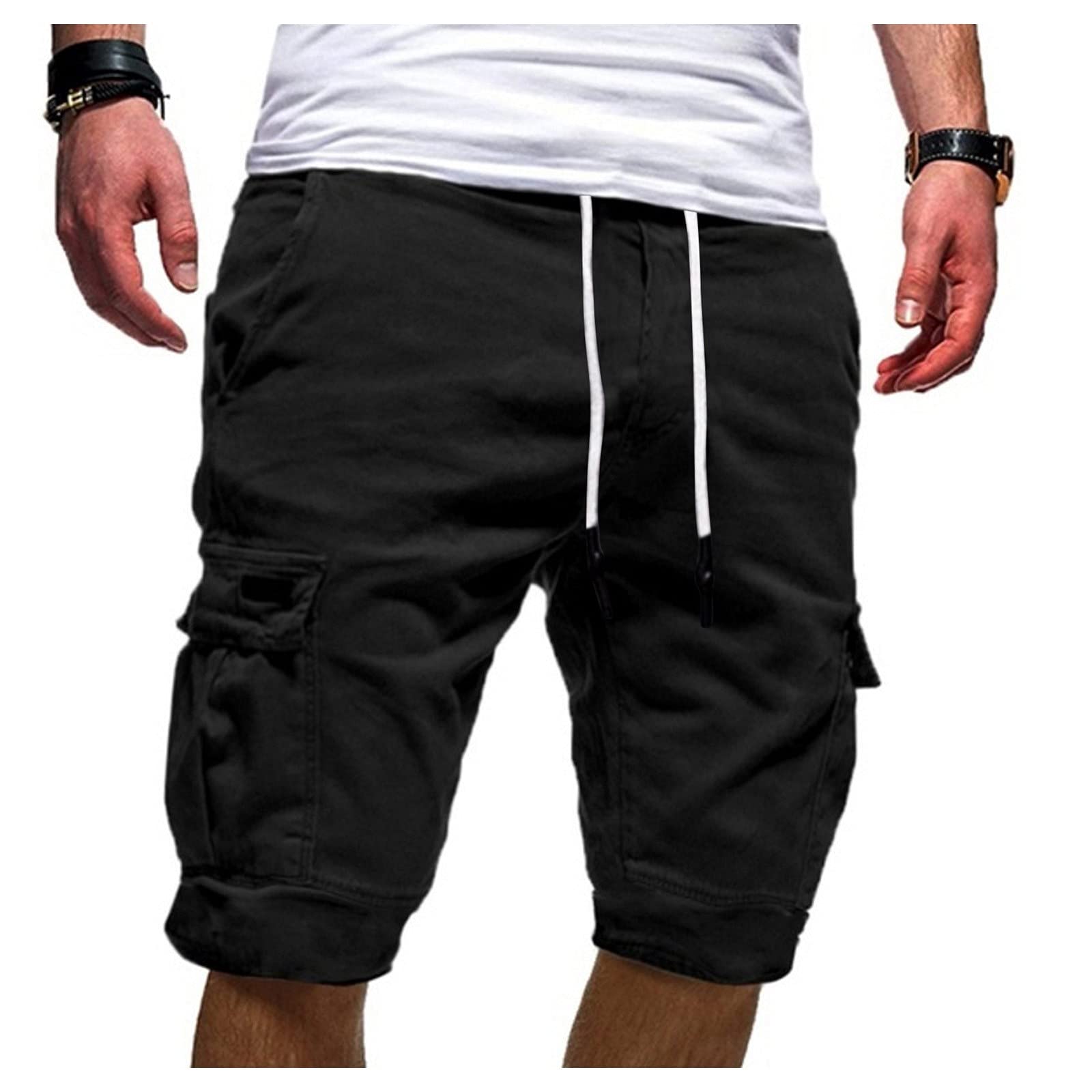 Vintage Cargo Pants for Men - Summer Casual Baggy Cargo Shorts with Pockets | Plus Size Workwear & Outdoor Hiking Shorts for Active Lifestyles