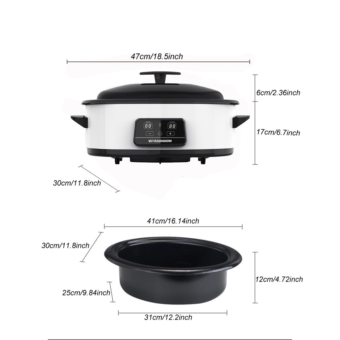 Hot Stone Massage Warmer - 6 Quart Adjustable Temperature Control Heating Device for Spa & Therapy (KA-6QD) | Perfect for Professional Massage, Relaxation & Pain Relief