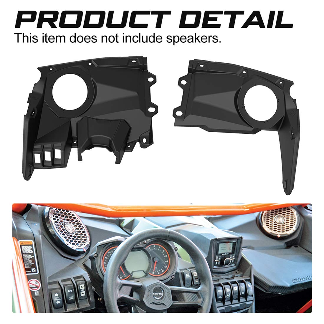 Kiwi Master Front Dash Speaker Mount Panel for 2017-2025 Can Am Maverick X3 | 6.5 Inch Speaker Pods Enclosure | Off-Road Audio Upgrade | UTV Accessories for Enhanced Sound Quality
