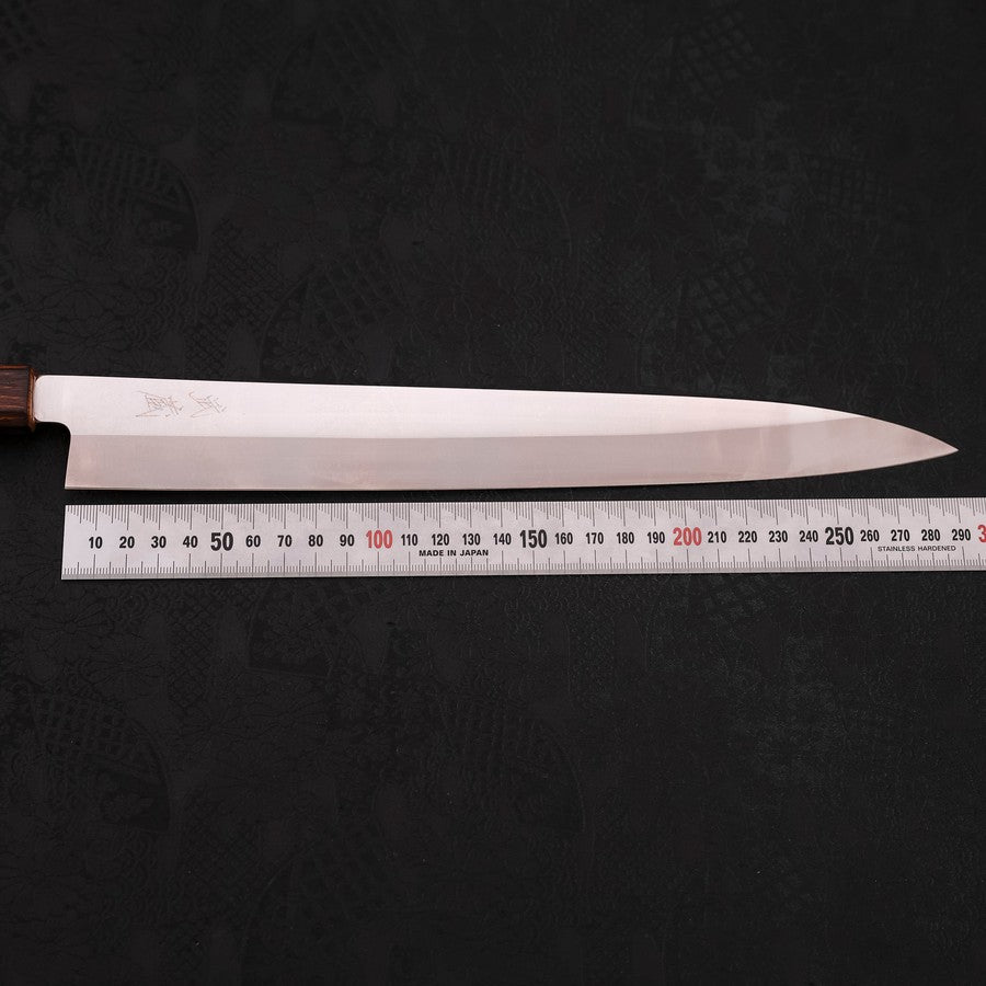 Premium Yanagiba Sushi Knife - AUS 8 High Carbon Steel Blade, Polished Finish with Sumi Urushi Handle - 300mm Professional Japanese Kitchen Knife for Sushi Chefs & Home Cooking