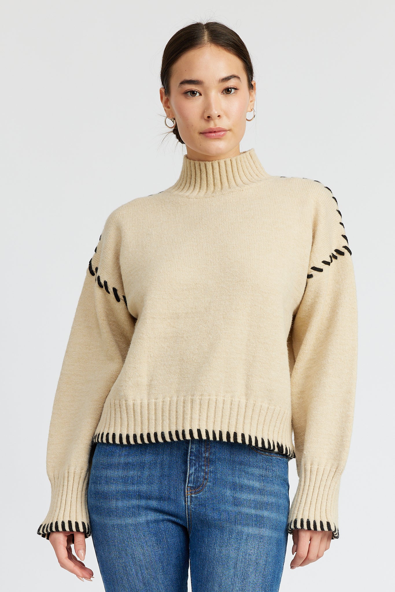 Merril Whip Stitch Sweater for Women - Cozy Knit Pullover with Cable Stitch Design - Perfect for Fall & Winter Outfits, Casual Wear and Office Attire