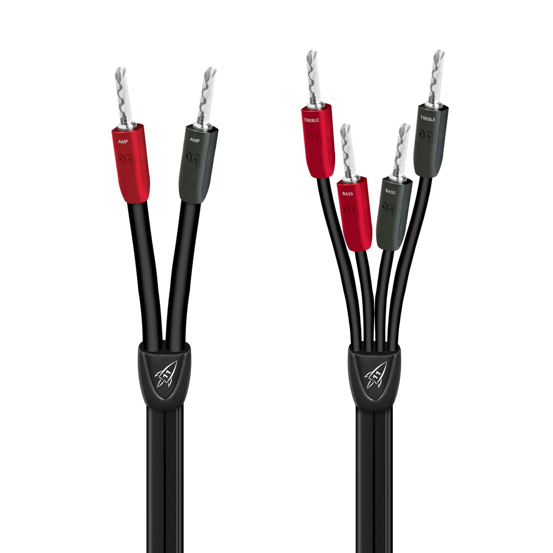 AudioQuest Rocket 11 High-Performance Speaker Cables - Premium Oxygen-Free Copper Conductors for Crystal Clear Audio - Perfect for Home Theater Systems & Hi-Fi Speakers
