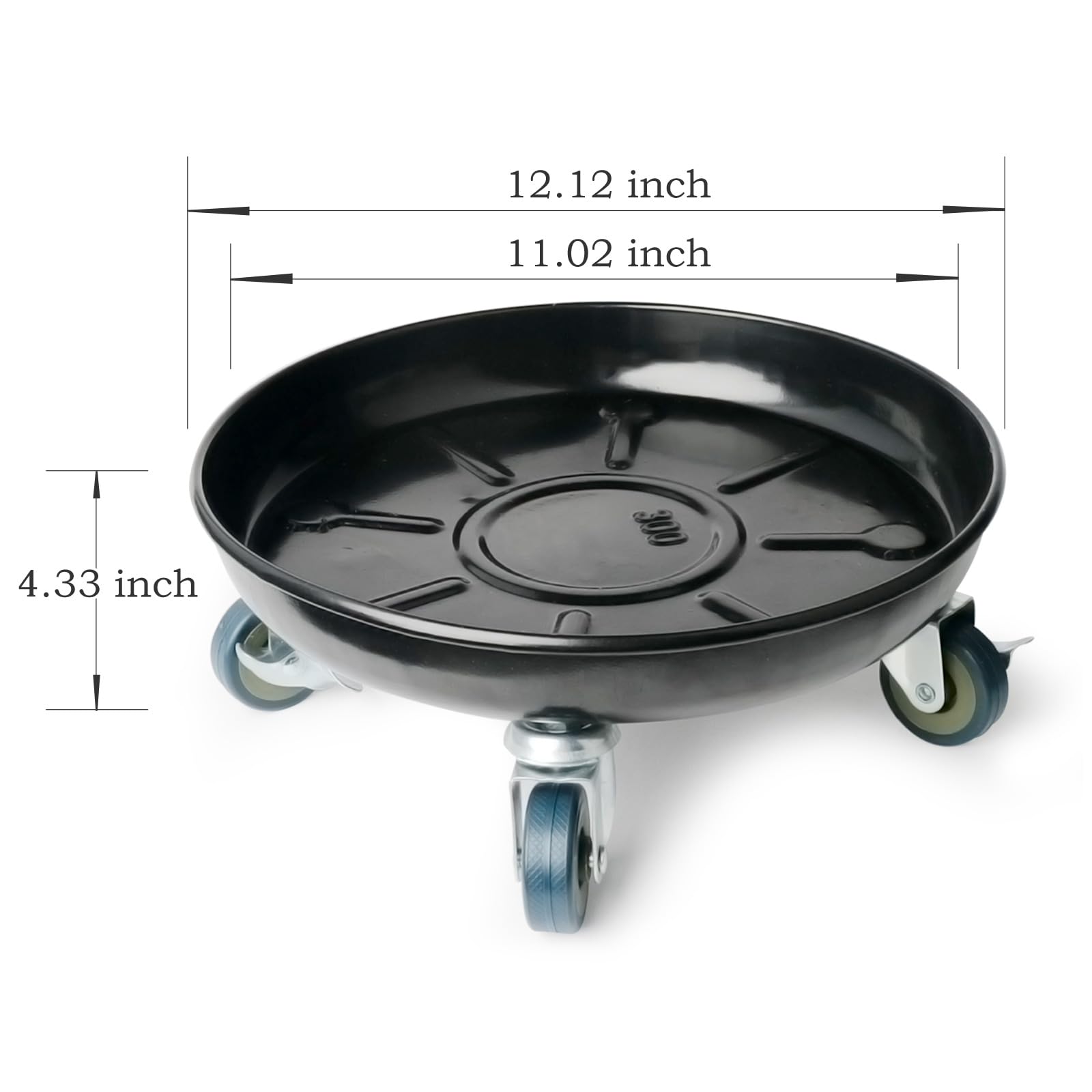 12 Inch Heavy Duty Plant Caddy with Lockable Wheels - Supports 160 lbs for Indoor/Outdoor Use - Flower Pot Stand with Rolling Tray (2 Pack) - Perfect for Moving Large Potted Plants on Decks, Patios & Greenhouses