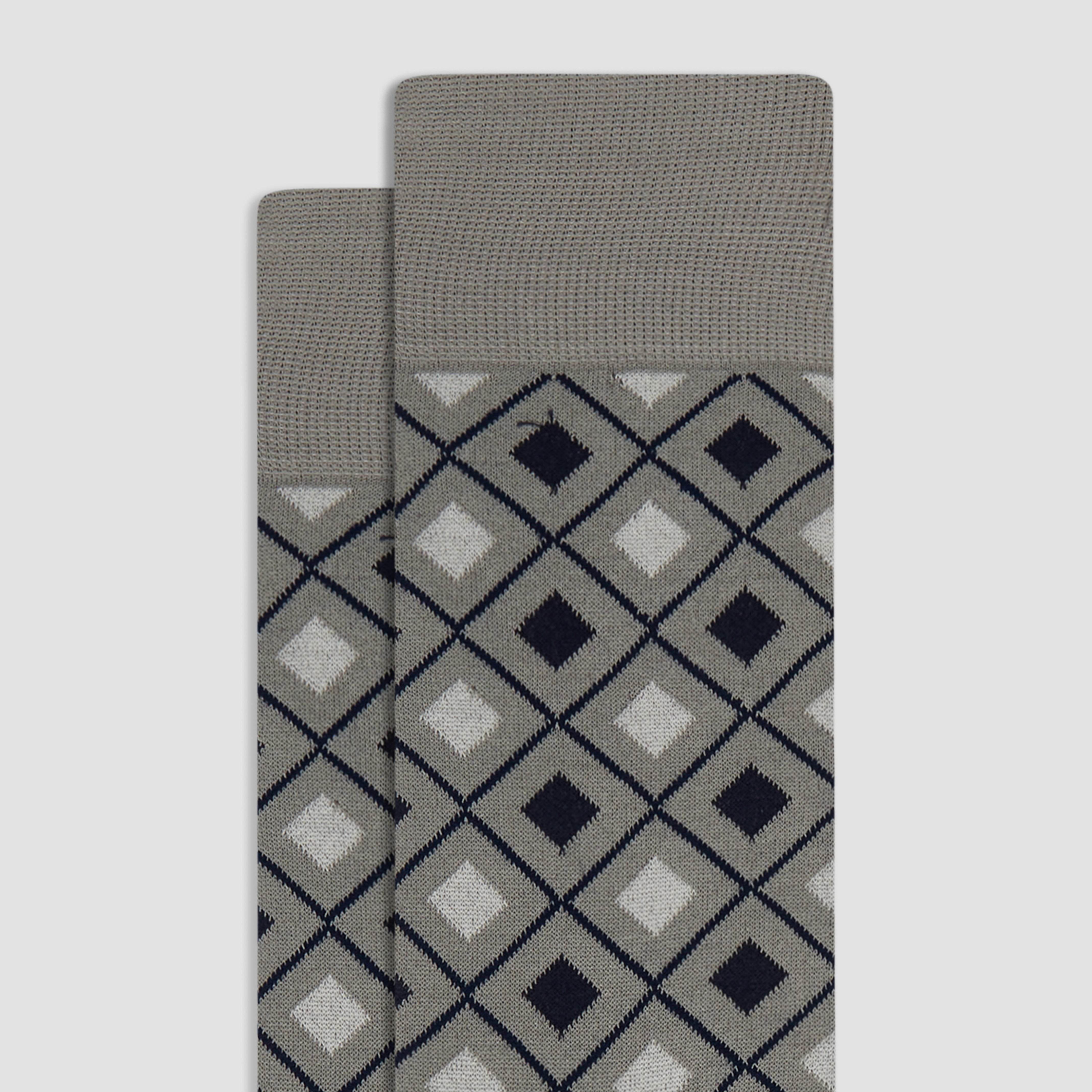 Premium Diamond Check Pattern Mid Calf Socks for Women & Men - Comfortable Cotton Blend Dress Socks for Office, Business, Casual Wear & Everyday Use