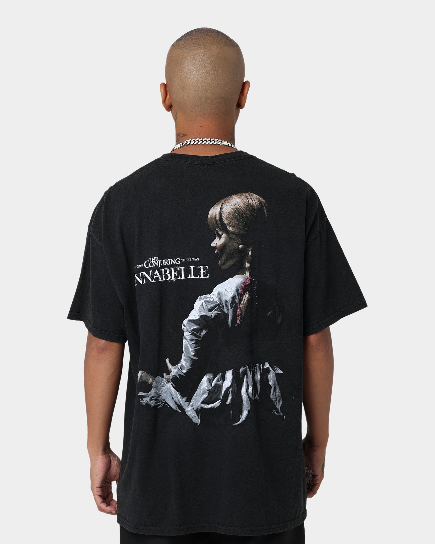 American Thrift X Annabelle Vintage Black Wash T-Shirt | Retro Graphic Tee for Women | Perfect for Casual Wear, Street Style & Vintage Fashion Lovers