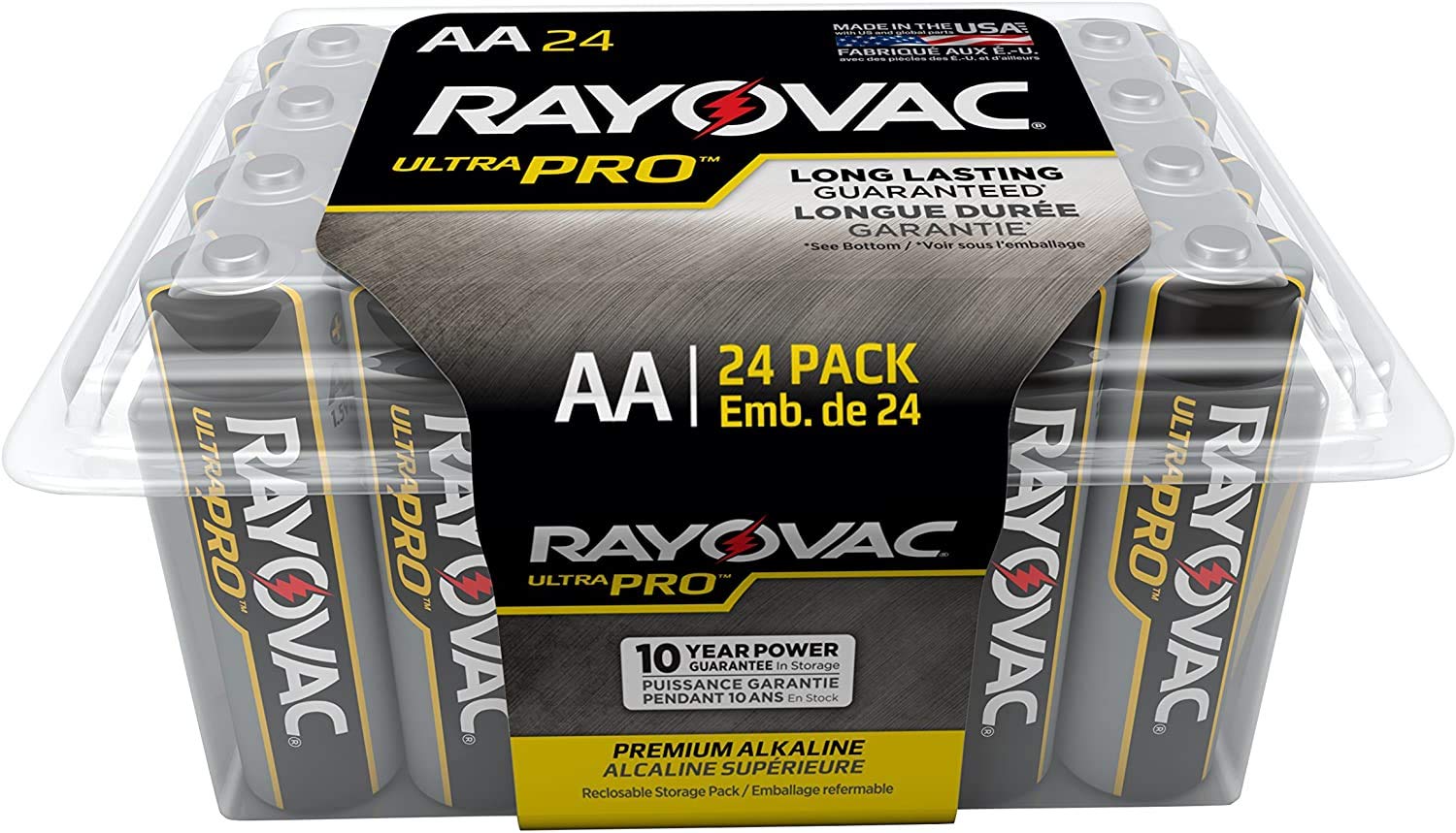 Rayovac ALAA-24F Ultra Pro AA Alkaline Batteries (288-Pack) - Long-Lasting Power for Toys, Flashlights & Electronics - ALAA24-12