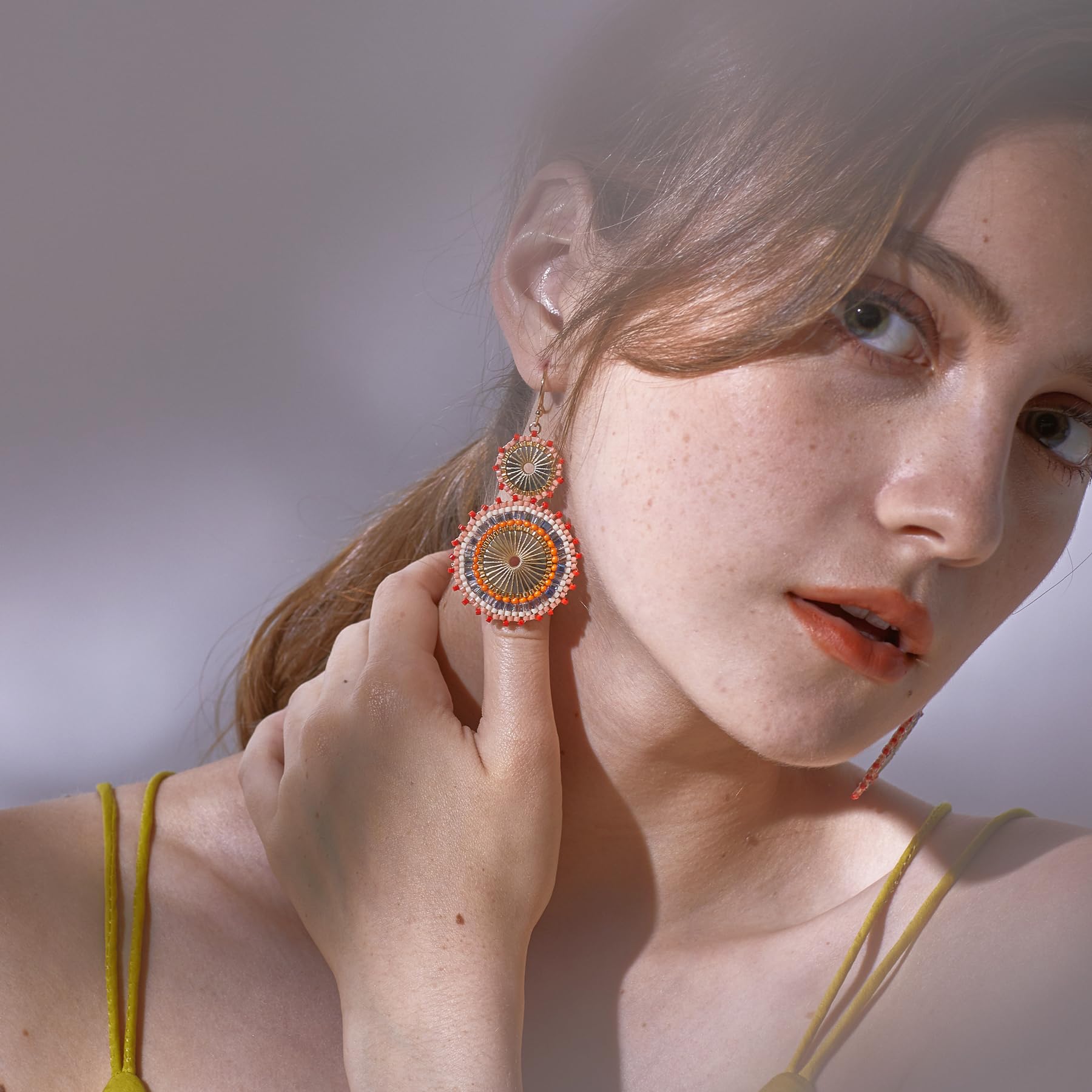 Bohemian Seed Beaded Dangle Earrings for Women - Handmade Circle Bead Drop Earrings | Fashion Jewelry for Casual Wear, Parties & Festivals
