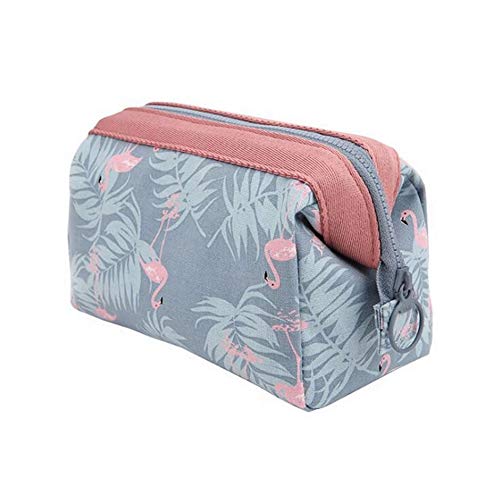 Luxula Printed Cosmetic Bag Travel Organizer - Portable Makeup Pouch for Women & Girls | Vanity Jewelry Storage | Perfect for Travel, Gym & Daily Use (Grey)
