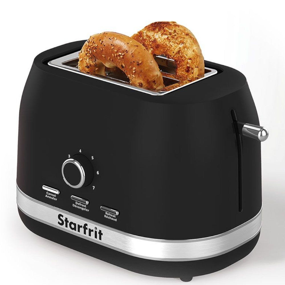 STARFRIT 24065 2-Slice Toaster - Black | Compact Countertop Toaster for Breakfast, Bagels & Pastries | Perfect for Home, Office or Dorm Room
