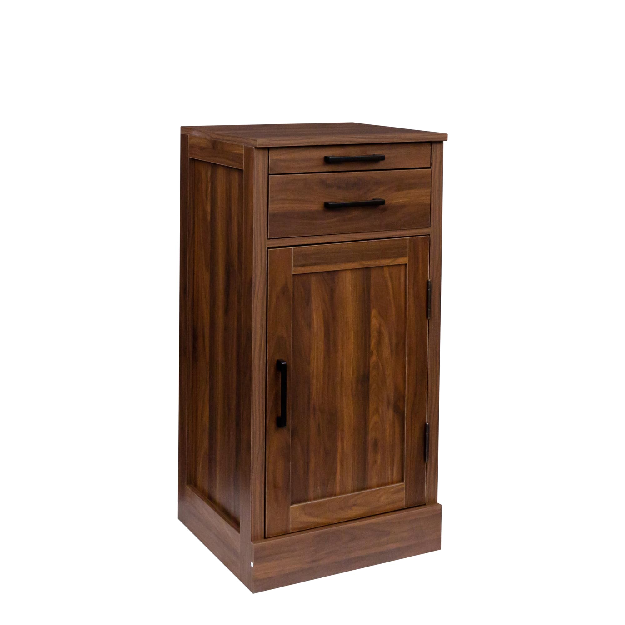 Holaki 2-Piece Modular Wine Bar Cabinet Set - Farmhouse Style Kitchen Hutch with 2 Drawers, Open Shelves & Wine Glass Rack - Walnut Brown Storage Cabinet for Living Room, Dining Room & Kitchen - Perfect for Home Entertaining & Wine Storage