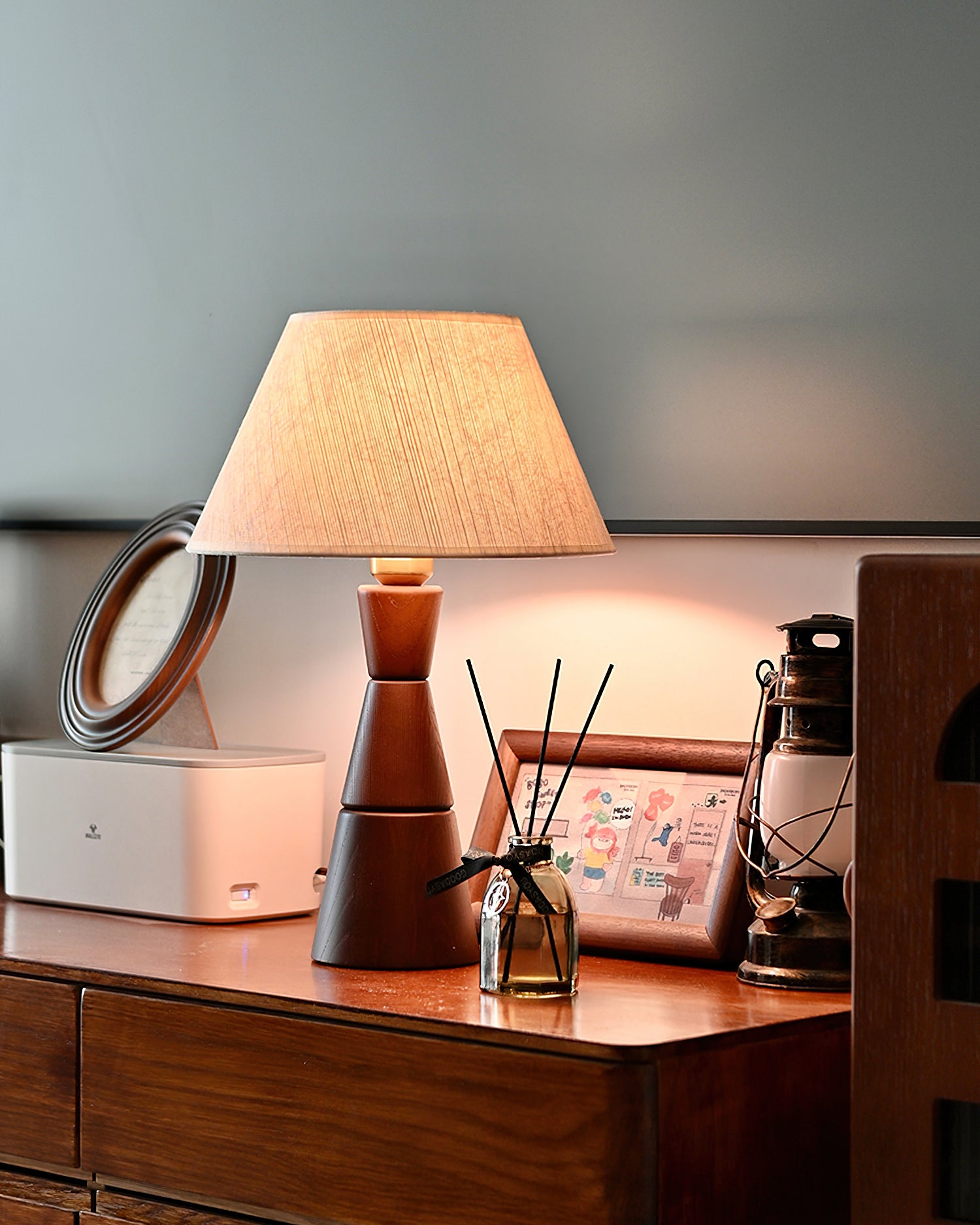 Donicio Modern Table Lamp - Stylish LED Nightstand Light for Bedroom, Living Room & Office - Warm White & Cool White Dimmable Lighting - Perfect for Reading, Relaxing & Decor