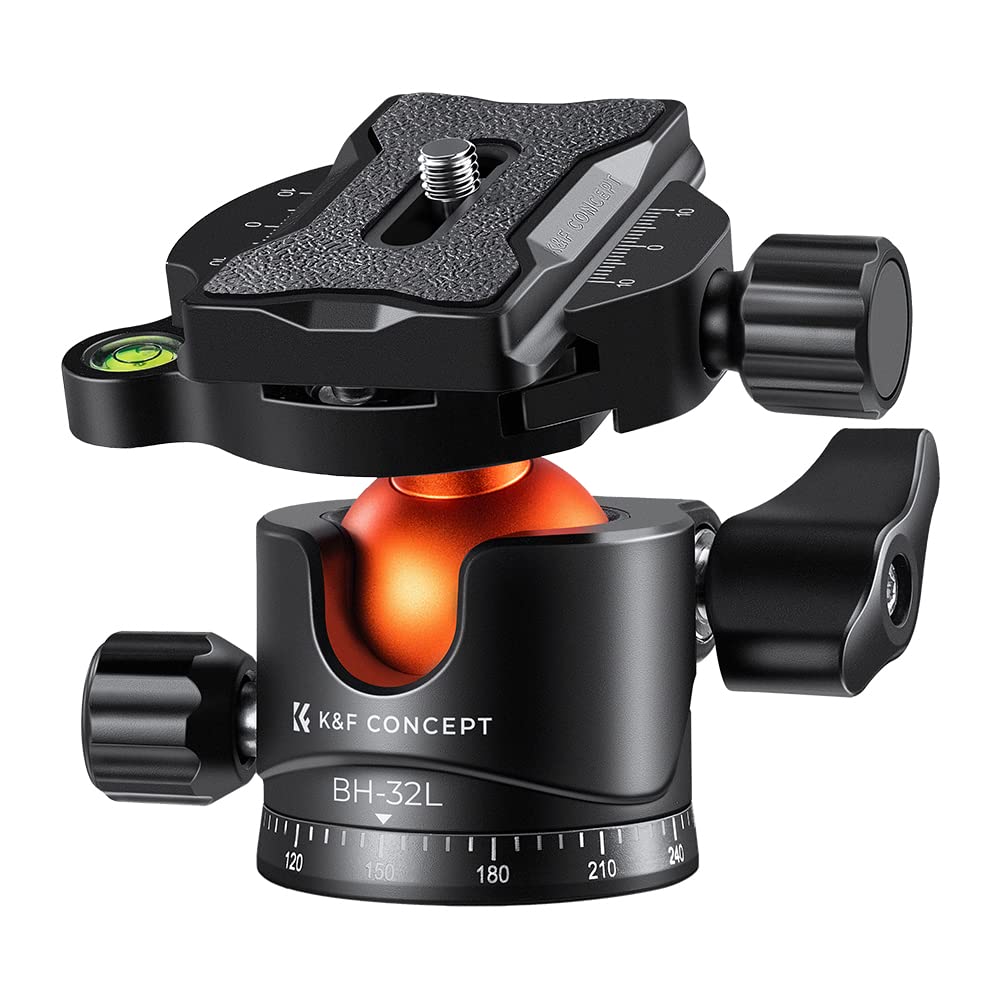 K&F Concept 32mm Metal Tripod Ball Head with 360° Panoramic Rotation - 1/4