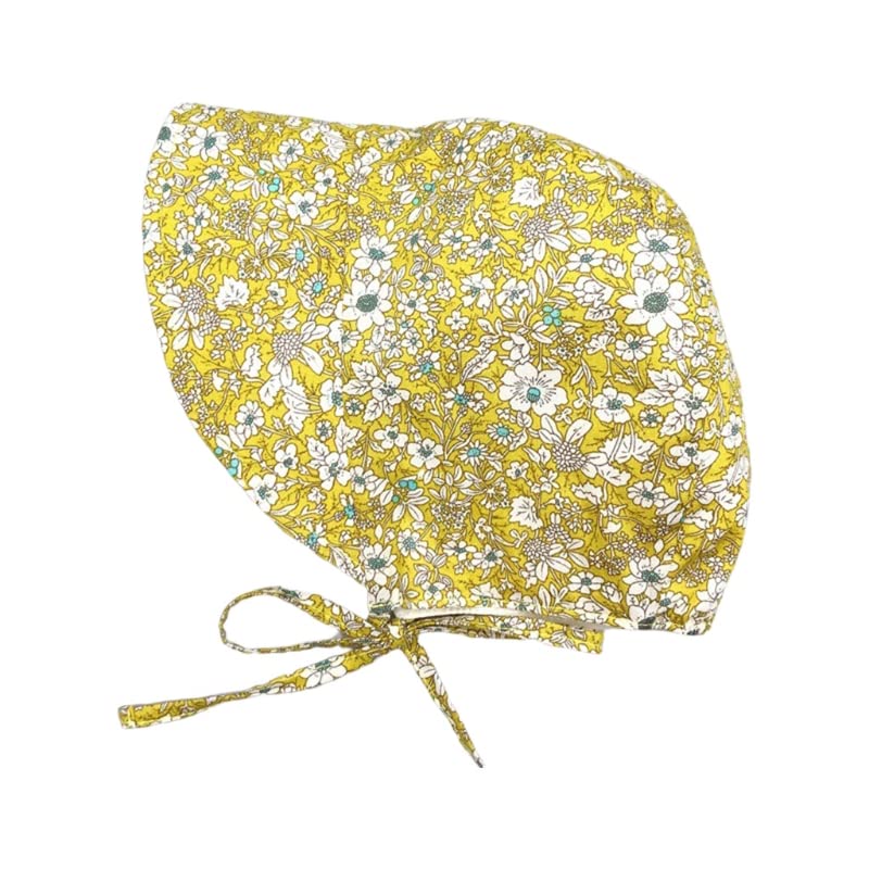 Baby Cotton Floral Sun Hat - Wide Brimmed Bonnet for Newborns & Infants - Soft Photography Props & Outdoor Protection - Perfect for Beach, Park & Photo Shoots
