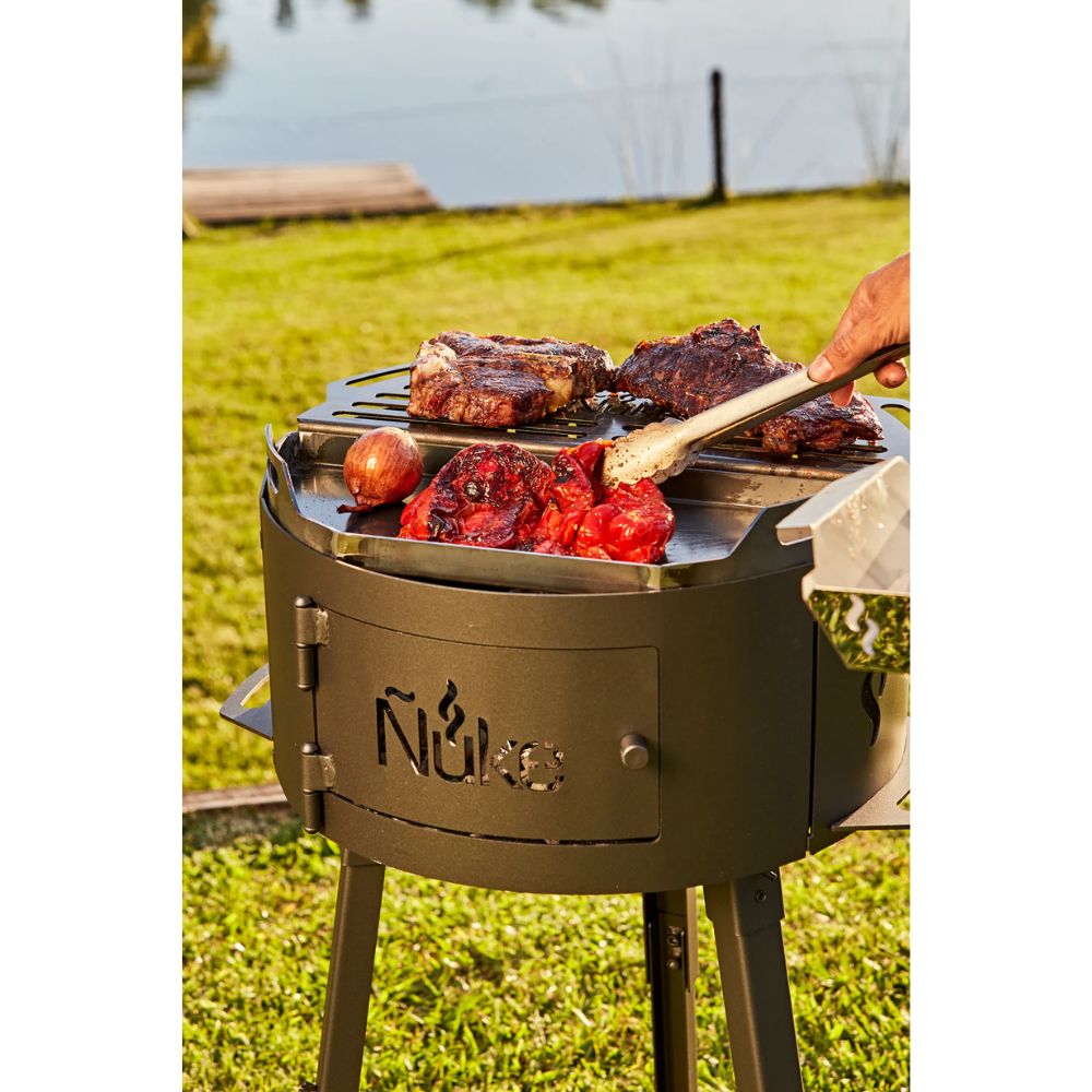 Nuke Malevo Portable Cowboy Grill - Compact Outdoor BBQ Grill for Camping, Tailgating & Backyard Cookouts | Perfect for Grilling Steaks, Burgers & Vegetables