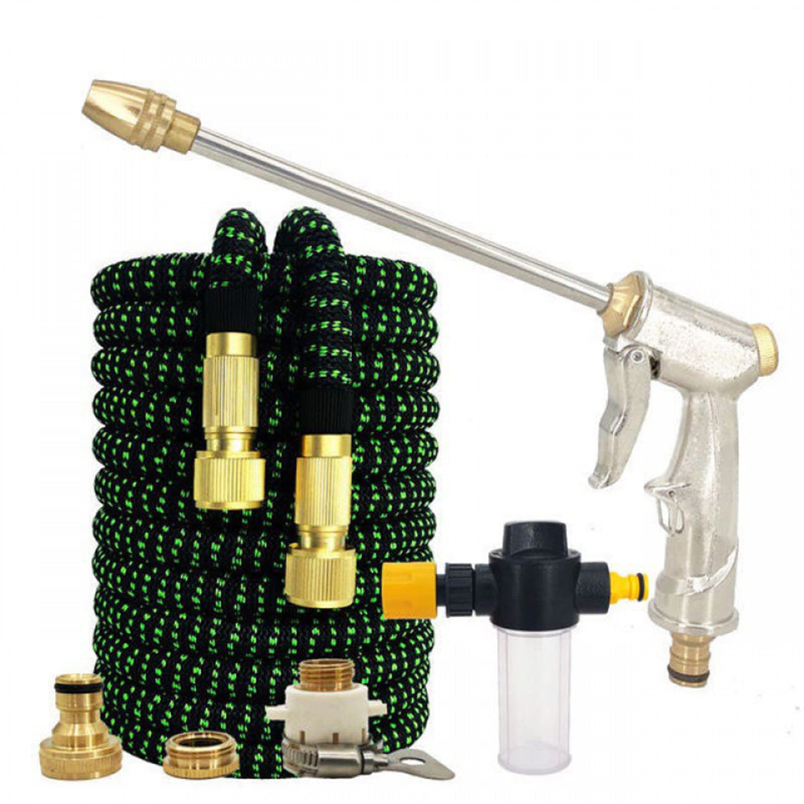 **125ft Expandable Garden Hose with Spray Gun - High Pressure, Lightweight, No-Kink Water Hose for Flower Watering, Car Washing, Lawn Care & Outdoor Cleaning (Blue)**