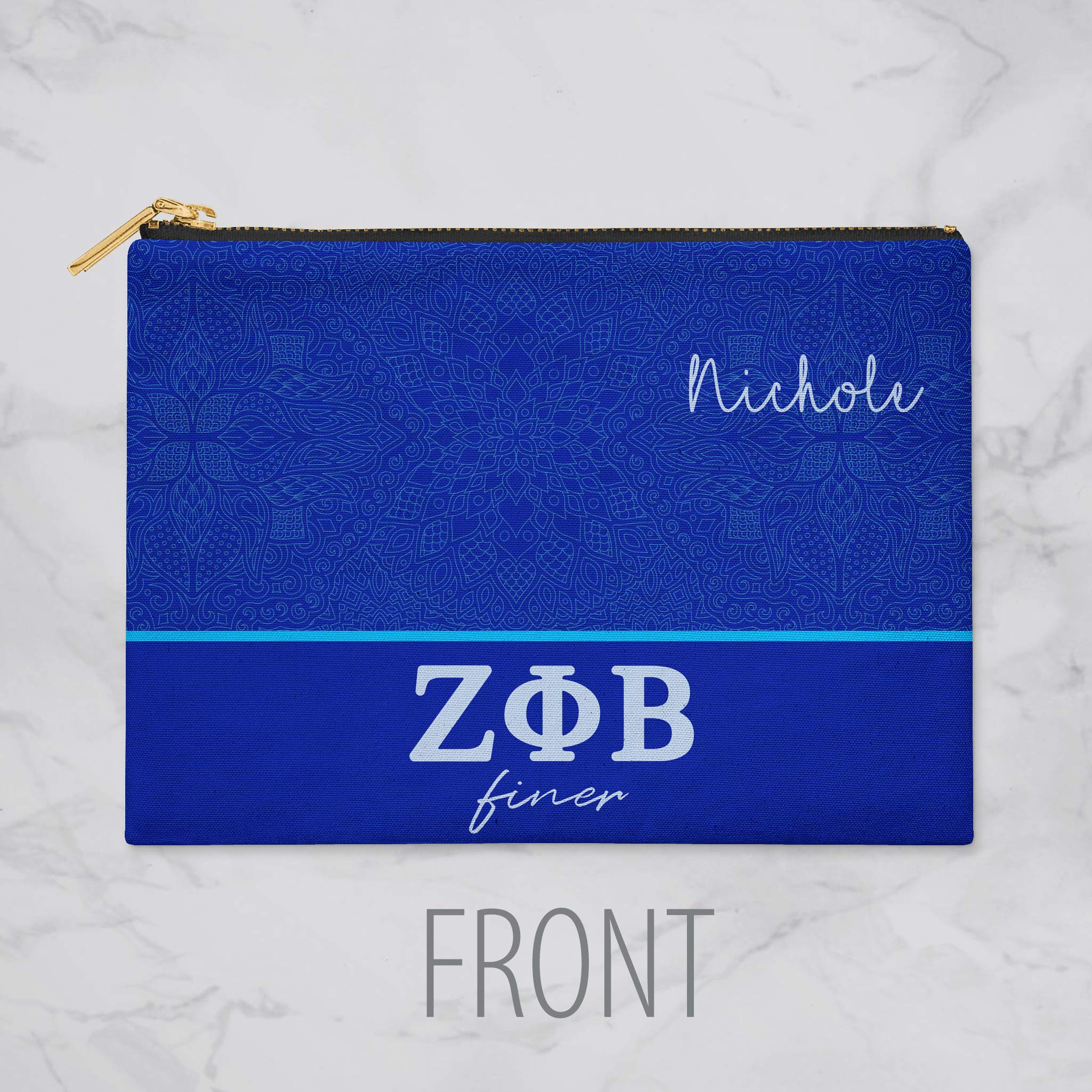 Zeta Phi Beta Sorority Cosmetic Bag - Official Greek Makeup Pouch & Travel Organizer for College Sisters, Sorority Events & Sisterhood Gifts | BBGreek Licensed Collection