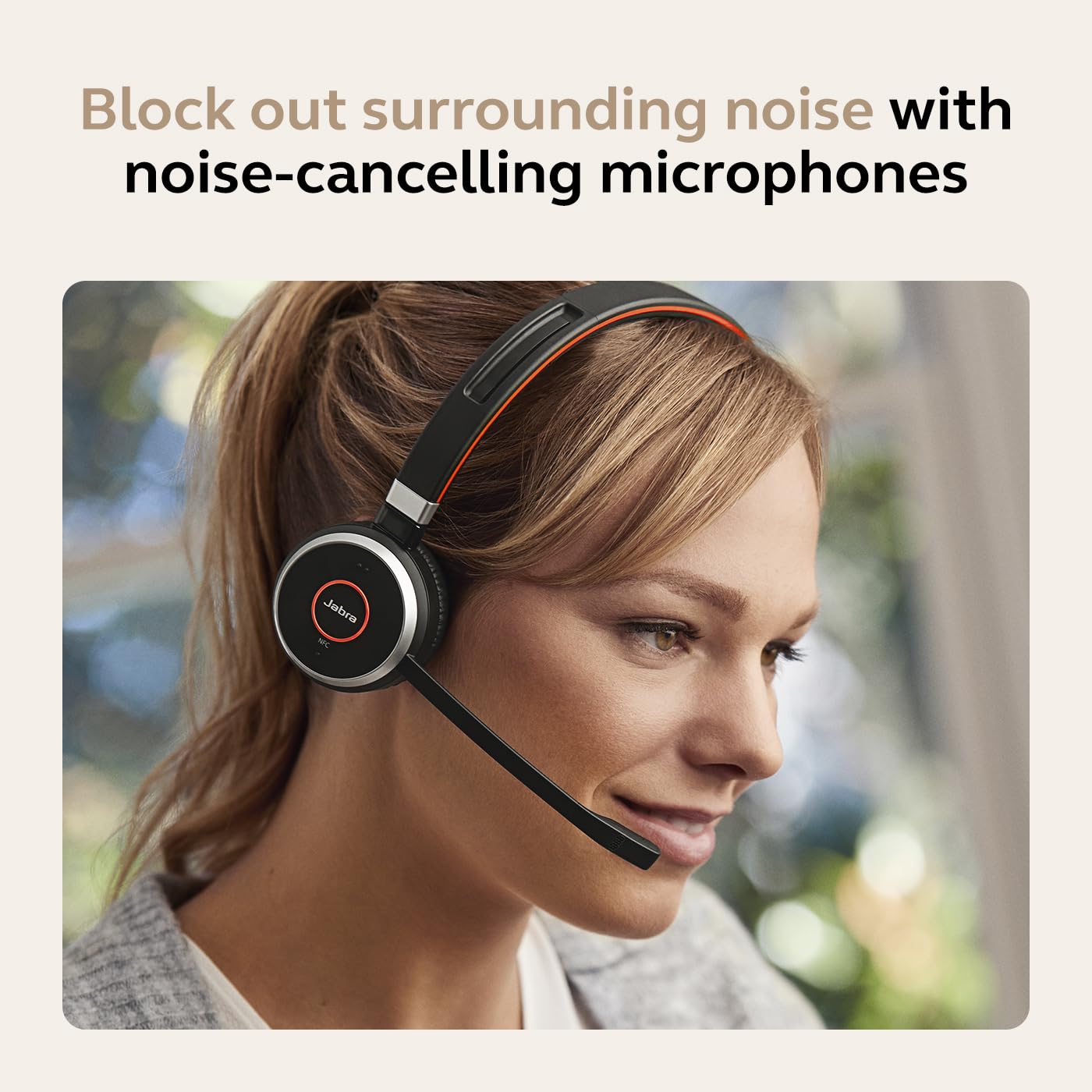 Jabra Evolve 65 SE Link380a UC Stereo Bluetooth Headset with Active Noise Cancelling Mic, 14H Battery & Dual Connectivity - Wireless Headphones for Office, Remote Work, Call Centers & Online Meetings - Black